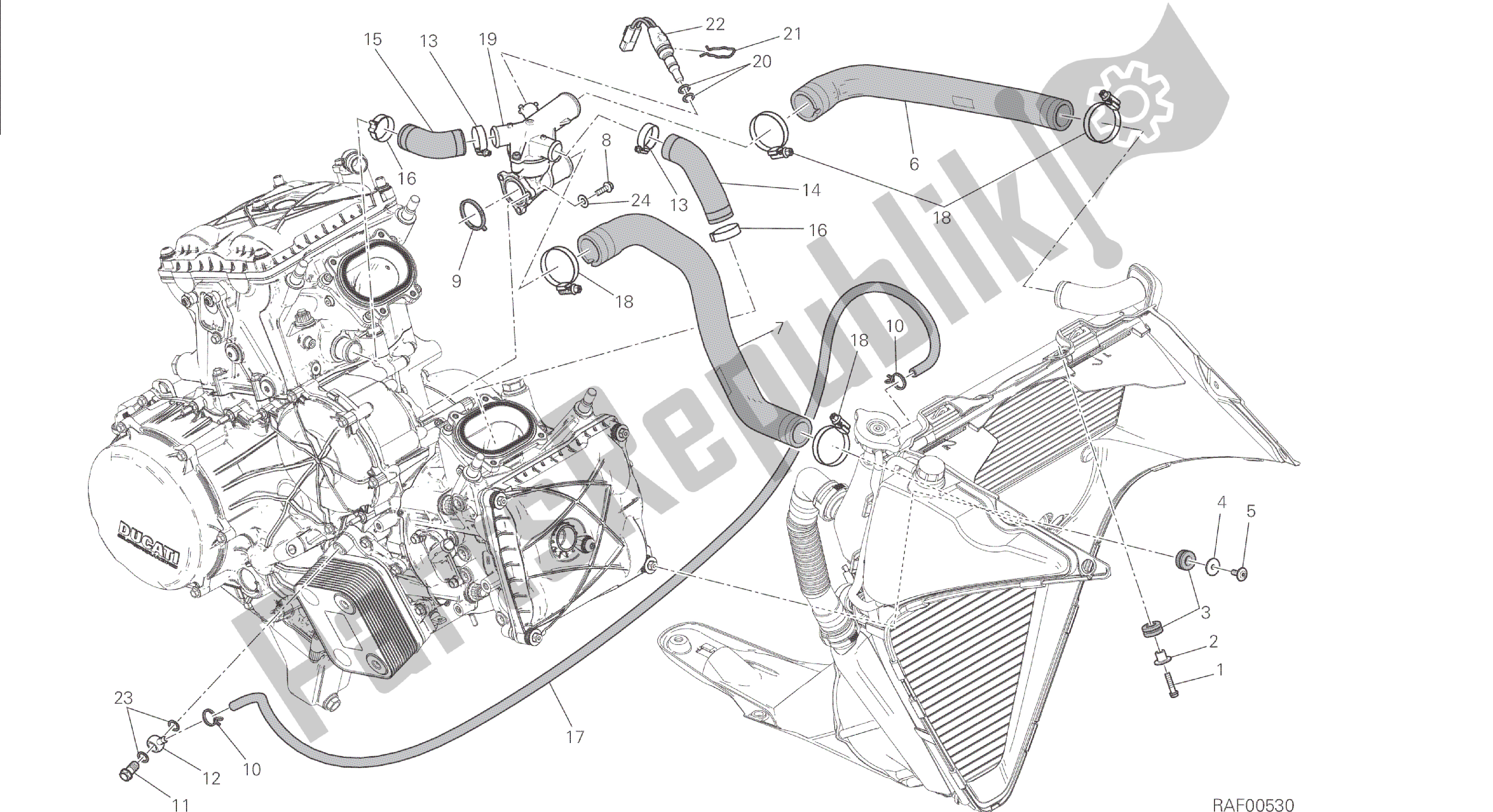 Todas las partes para Dibujo 031 - Sistema De Enfriamiento [mod: 1299; Xst: Marco De Grupo Aus, Eur, Fra, Jap, Twn] de Ducati Panigale 1299 2015