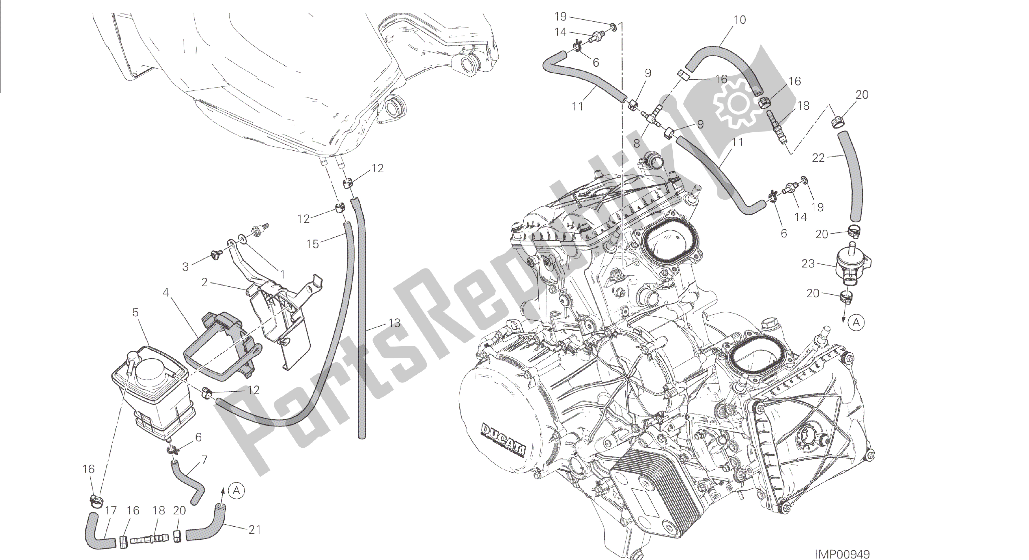 Todas las partes para Dibujo 035 - Filtro De Recipiente [mod: 1299; Xst: Twn] Marco De Grupo de Ducati Panigale 1299 2015