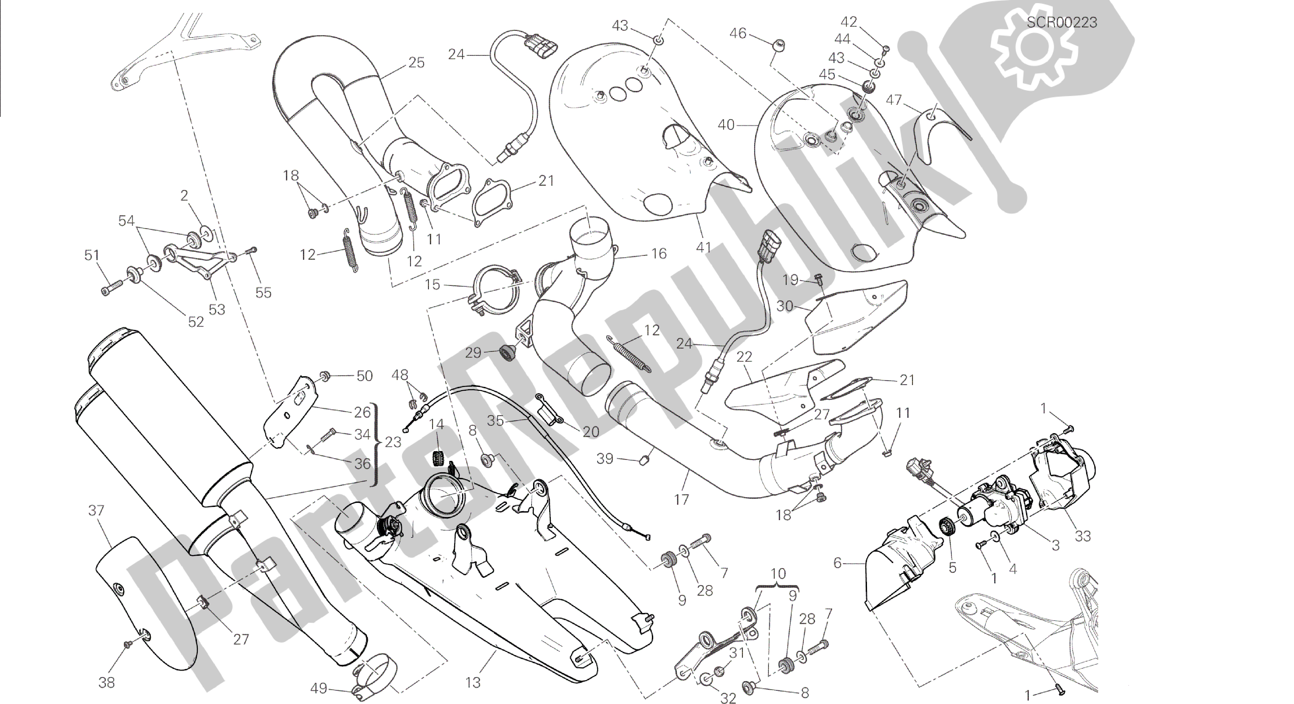 Alle onderdelen voor de Tekening 19a - Uitlaatsysteem (jap) [mod: 1299; Xst: Jap, Twn] Groepsframe van de Ducati Panigale 1299 2015