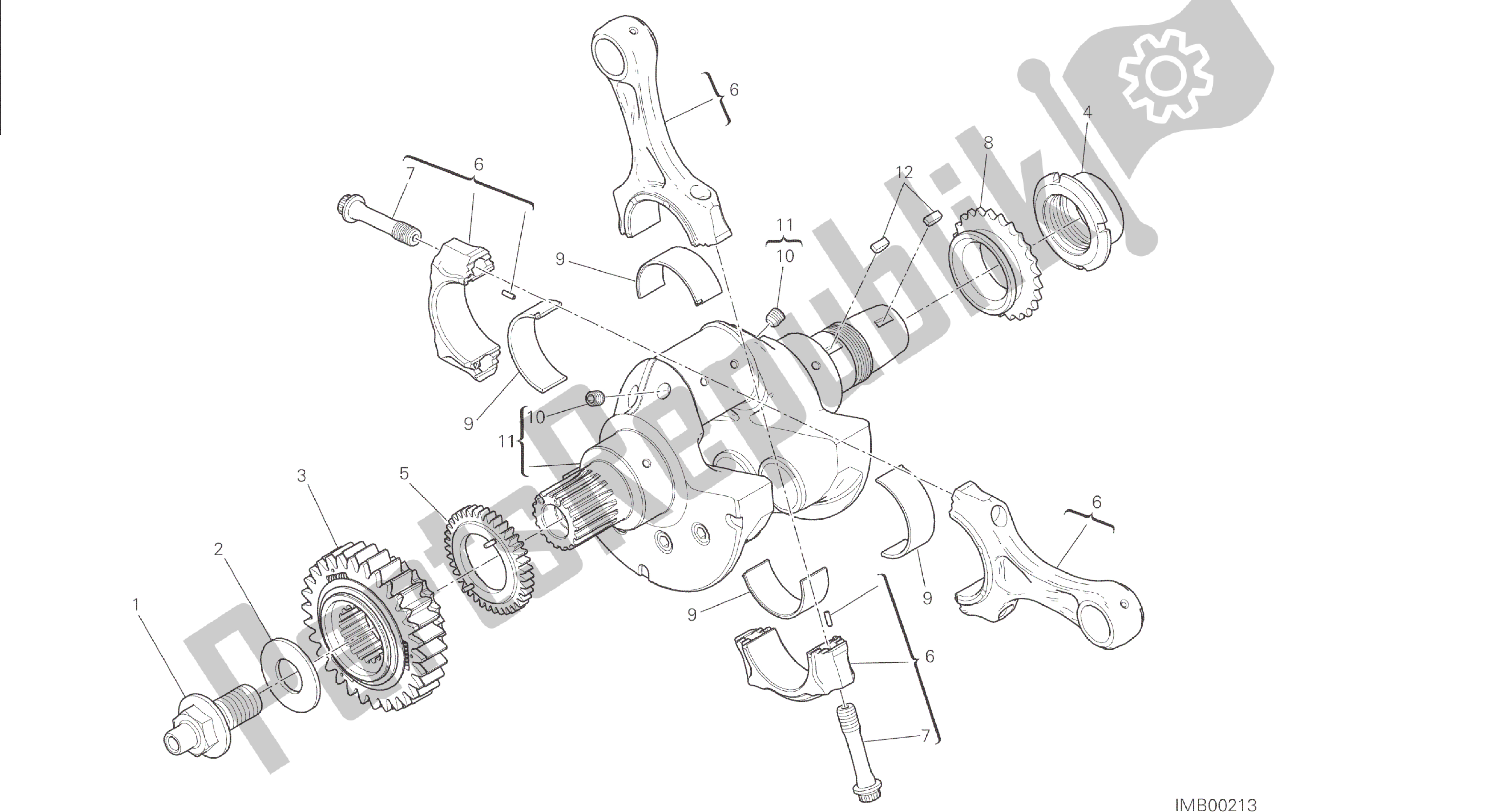 Todas las partes para Dibujo 006 - Bielas [mod: 1299; Xst: Motor De Grupo Aus, Eur, Fra, Jap, Twn] de Ducati Panigale 1299 2015