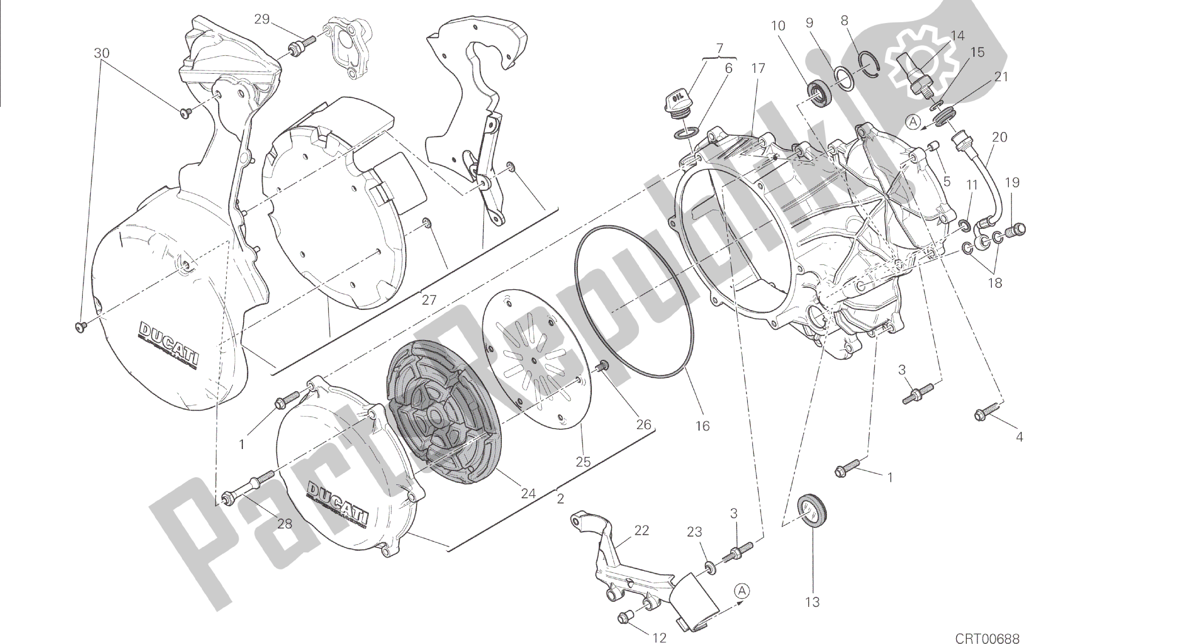 Todas las partes para Dibujo 05a - Tapa Del Cárter Del Lado Del Embrague (jap) [mod: 1299; Xst: Jap, Twn] Motor De Grupo de Ducati Panigale 1299 2015
