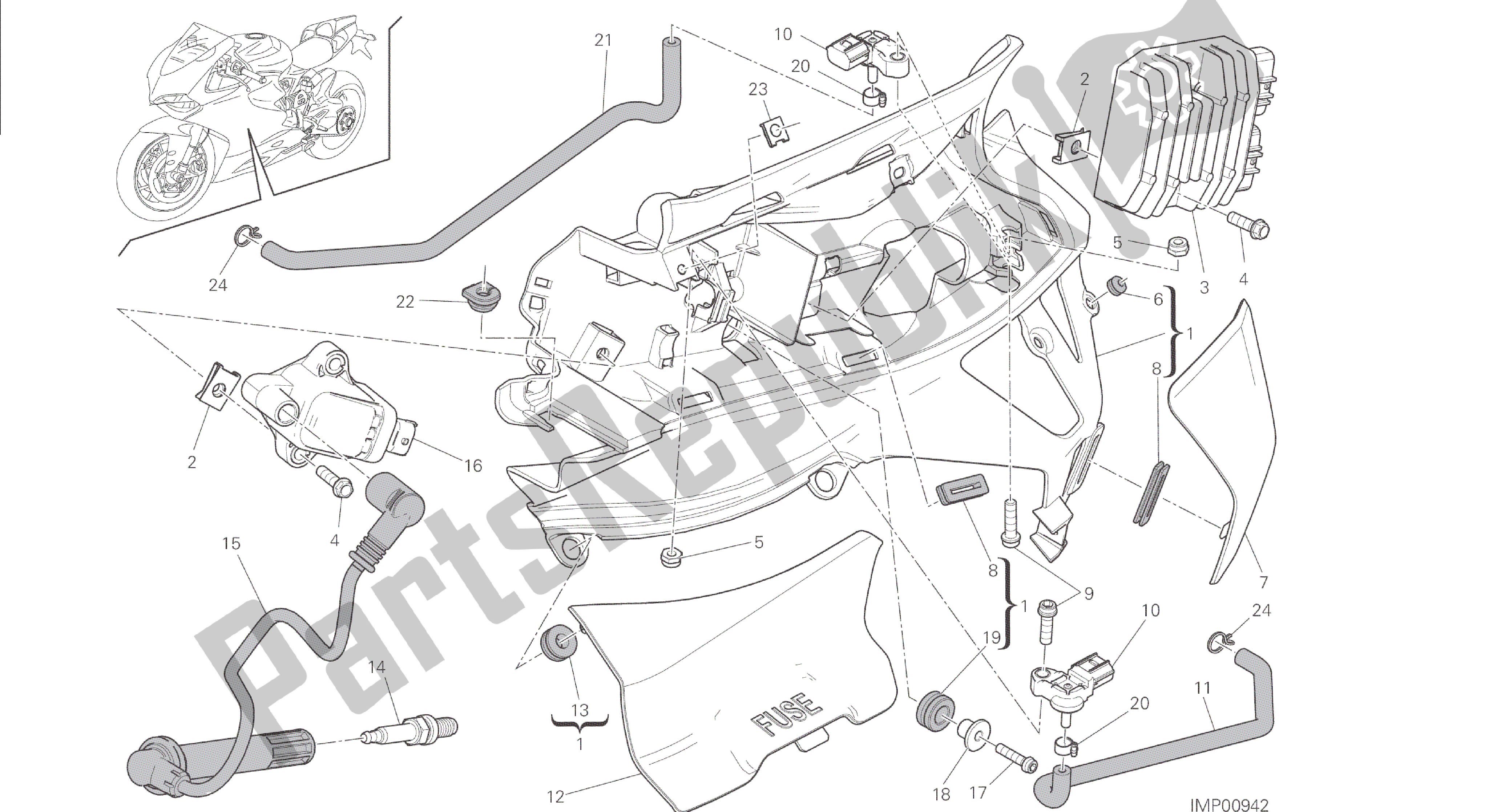 Todas las partes para Dibujo 018 - Impianto Elettrico Sinistro [mod: 1299; Xst: Aus, Eur, Fra, Jap, Twn] Grupo Eléctrico de Ducati Panigale 1299 2015