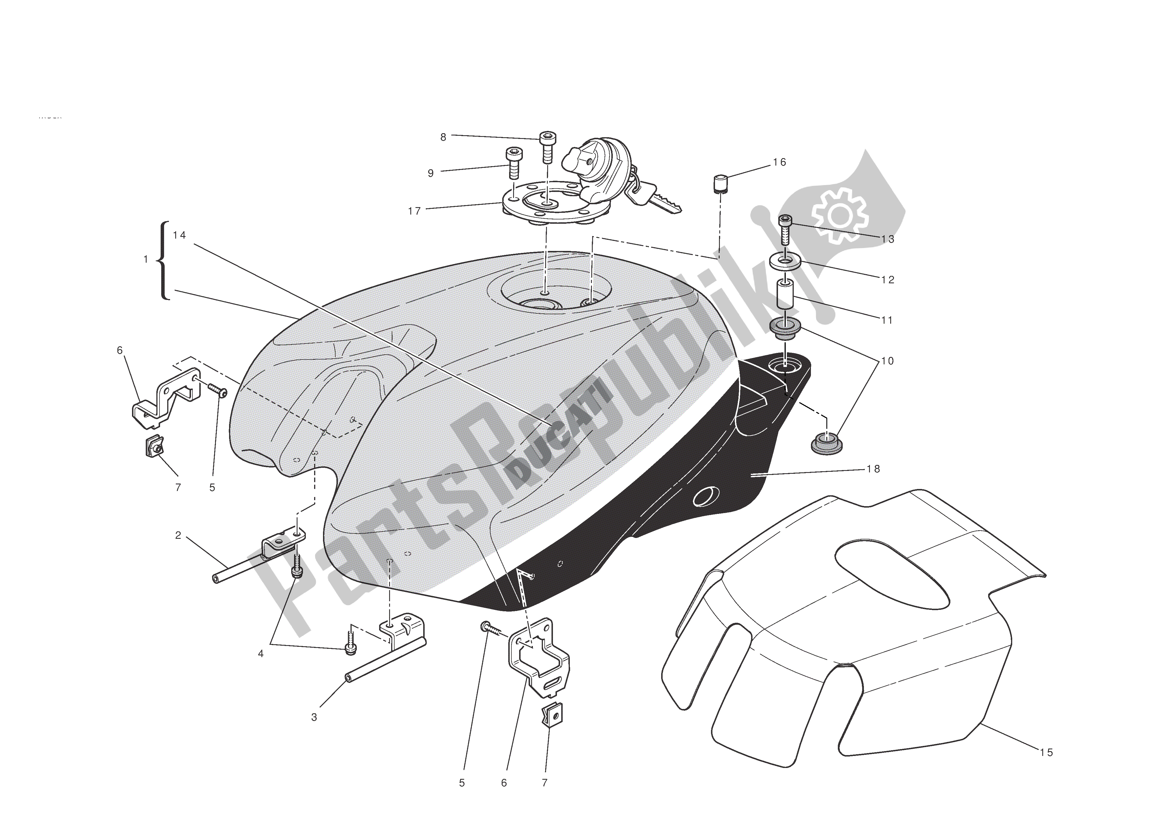 Toutes les pièces pour le Réservoir D'essence du Ducati 848 EVO Corse Special Edition 2012