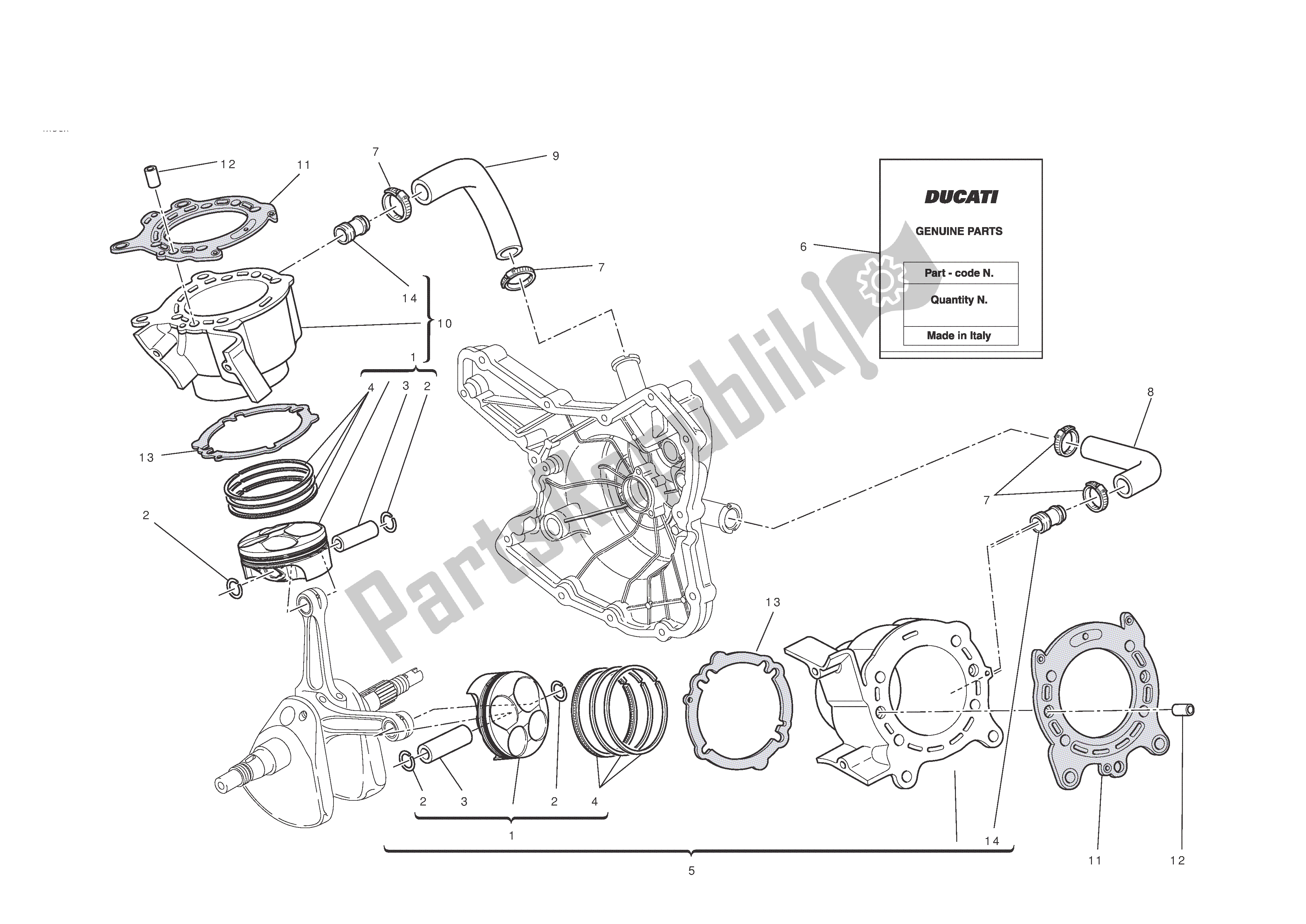 Todas las partes para Cilindros - Pistones de Ducati 848 EVO Corse Special Edition 2012