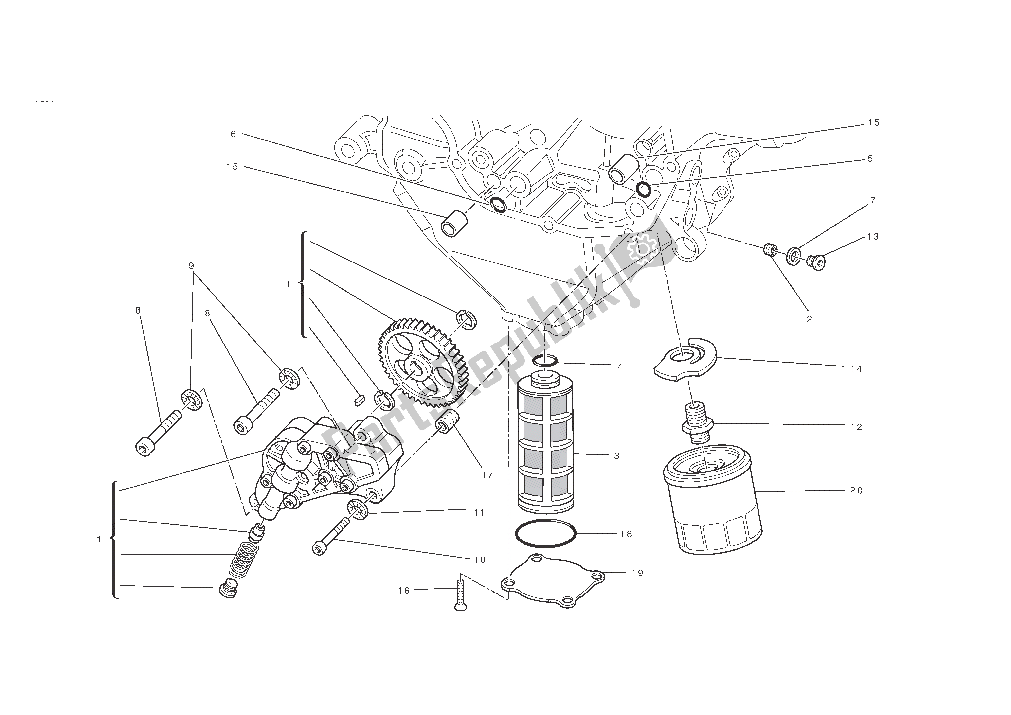 Todas las partes para Filtros Y Bomba De Aceite de Ducati 848 EVO Corse Special Edition 2012