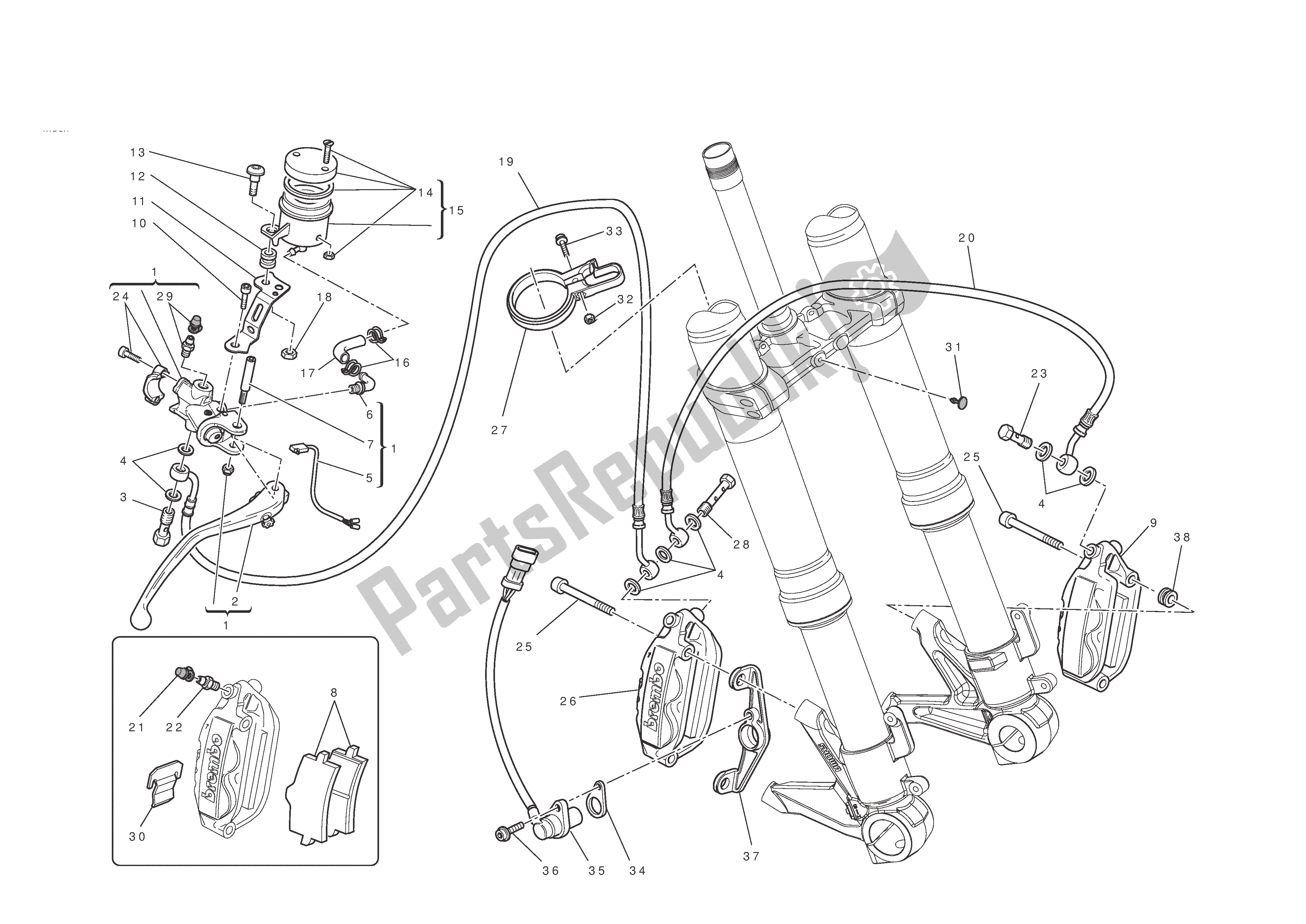 Todas las partes para Freno Frontal de Ducati 848 EVO Corse Special Edition 2012