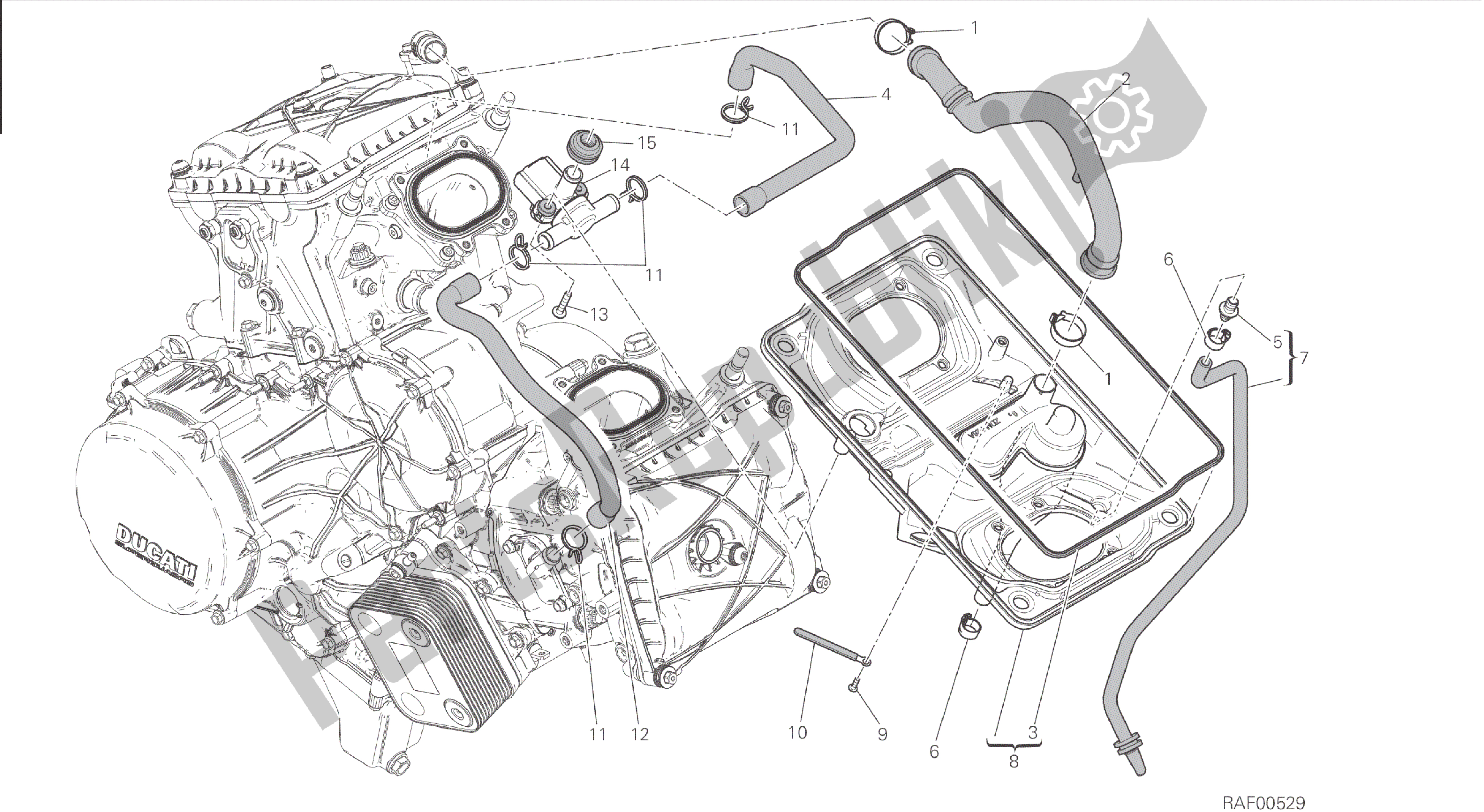 Todas las partes para Dibujo 029 - Toma De Aire - Respiradero De Aceite [mod: 1199 R; Xst: Marco De Grupo Aus, Eur, Fra, Jap, Twn] de Ducati Panigale 1198 2015