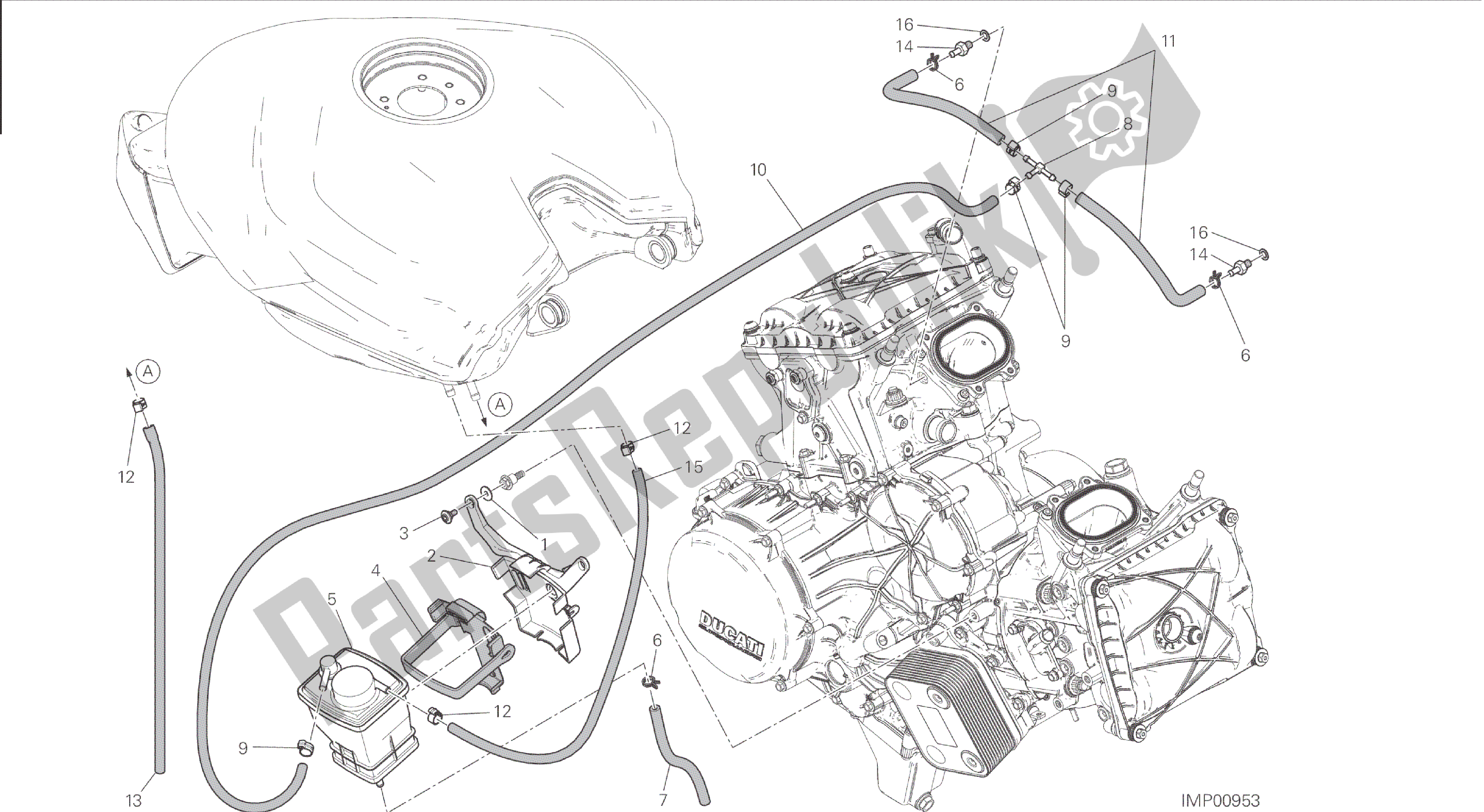 Alle onderdelen voor de Tekening 035 - Busfilter [mod: 1199 R; Xst: Twn] Groepsframe van de Ducati Panigale 1198 2015
