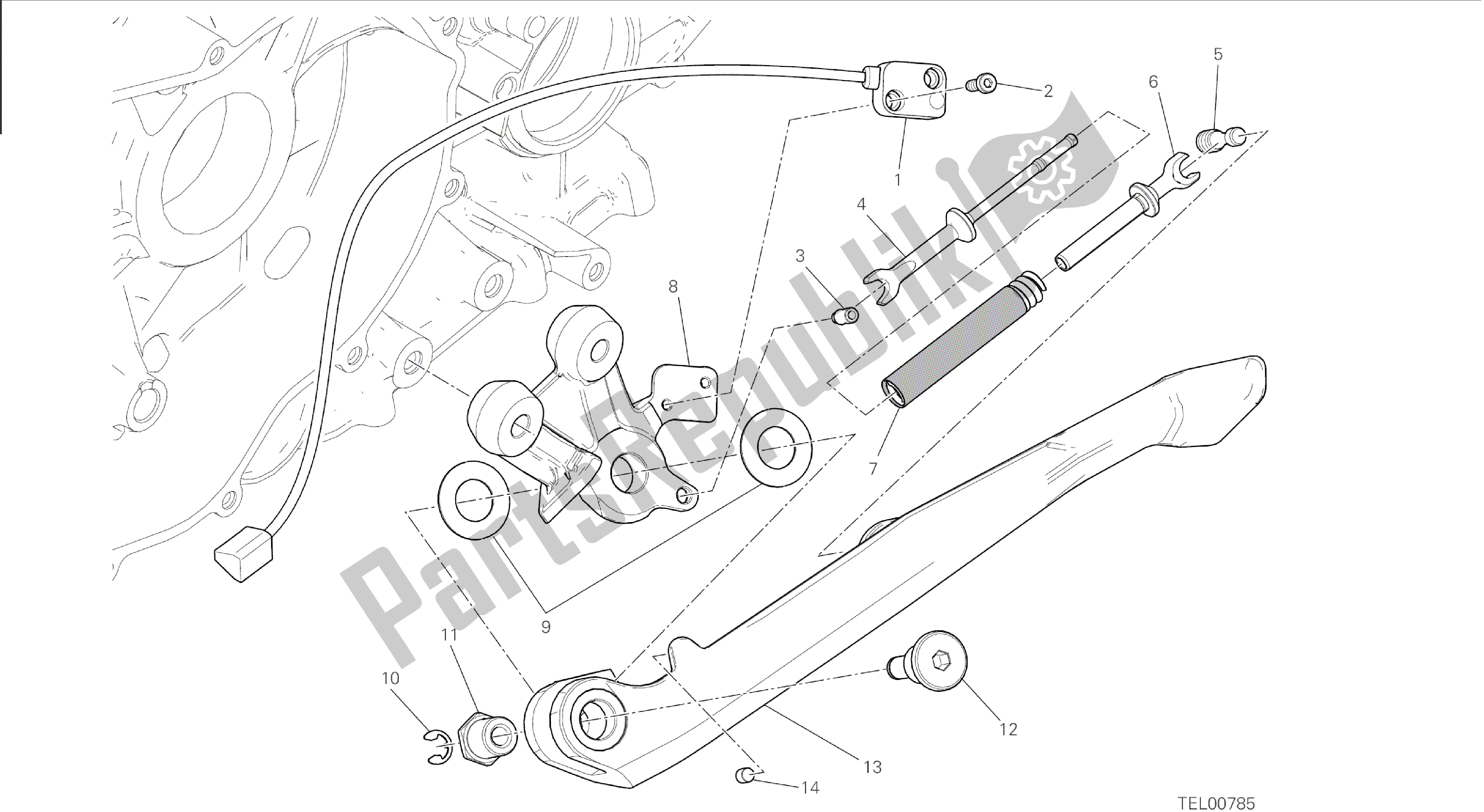 Todas as partes de Desenho 22a - Suporte [mod: 1199 R; Xst: Aus, Eur, Fra, Jap, Twn] Quadro De Grupo do Ducati Panigale 1198 2015