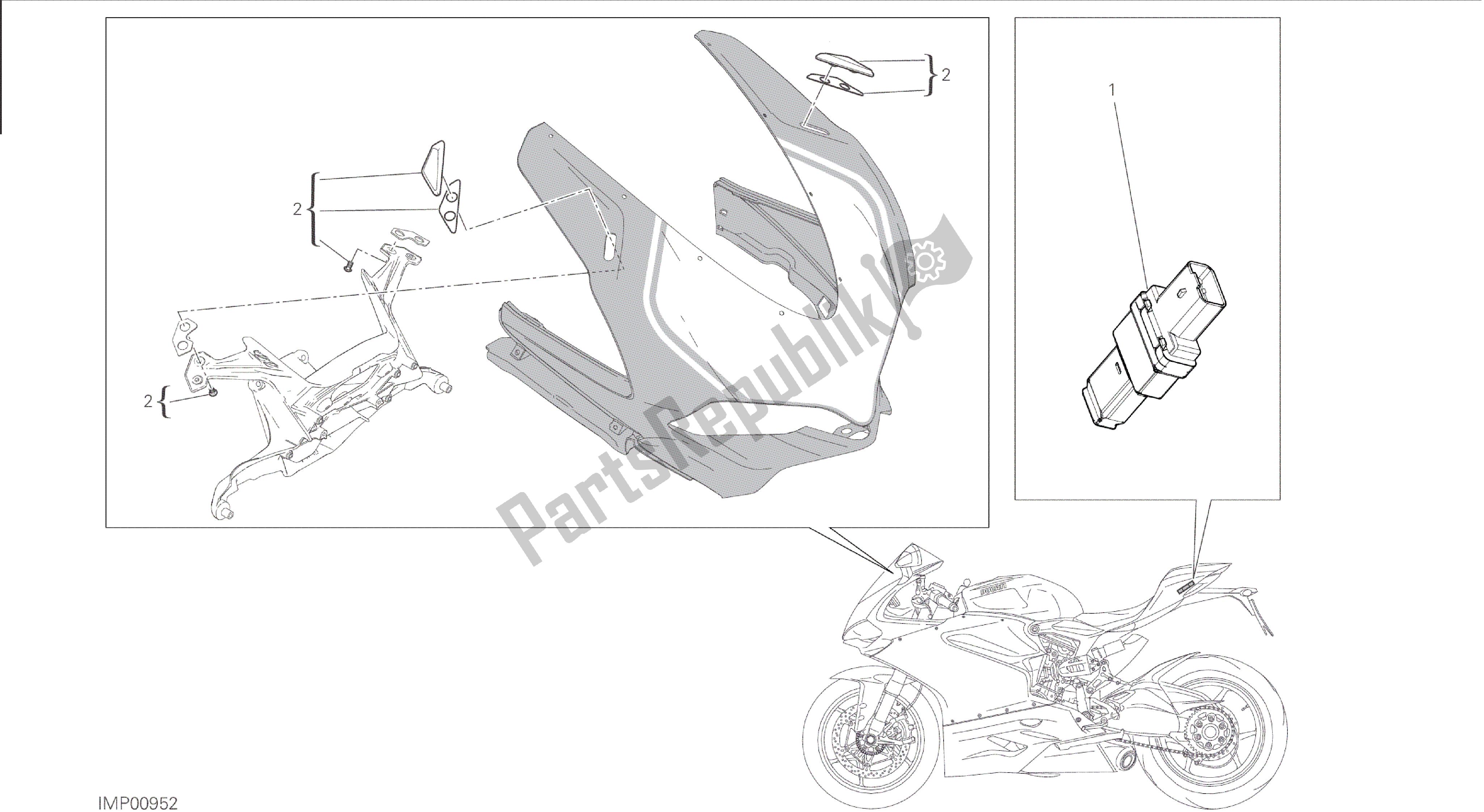 Todas las partes para Dibujo 34b - Accesorios [mod: 1199 R; Xst: Marco De Grupo Aus, Eur, Fra, Jap, Twn] de Ducati Panigale 1198 2015