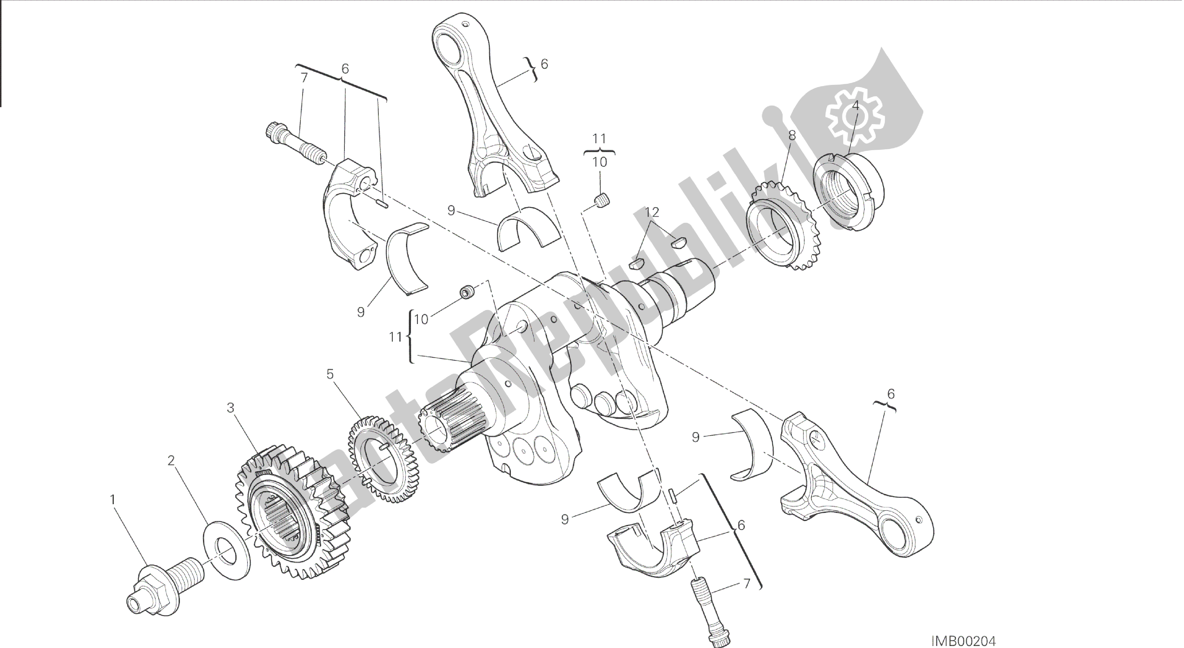 Todas las partes para Dibujo 006 - Bielas [mod: 1199 R; Xst: Motor De Grupo Aus, Eur, Fra, Jap, Twn] de Ducati Panigale 1198 2015