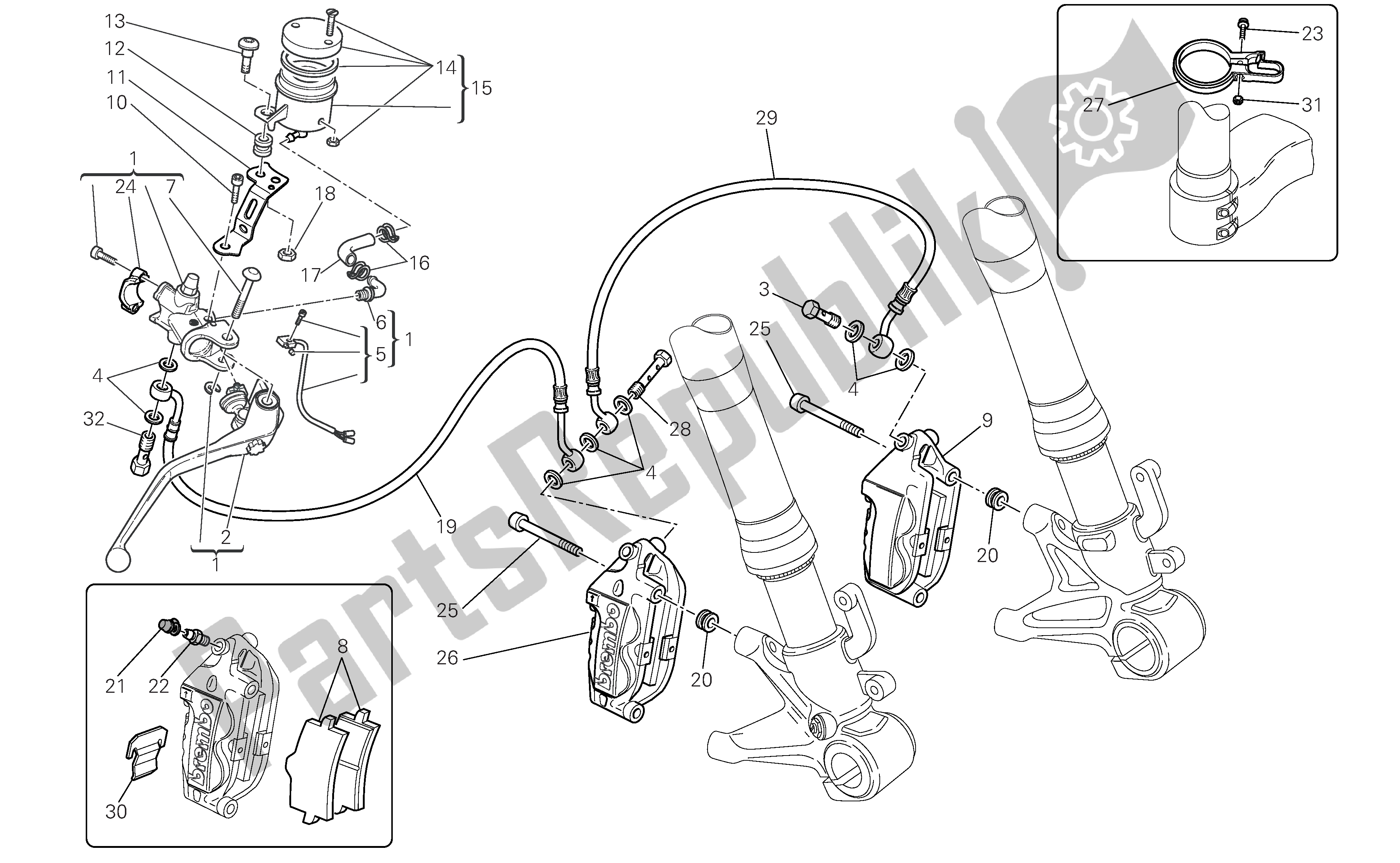 Todas las partes para Freno Frontal de Ducati 1098 2007