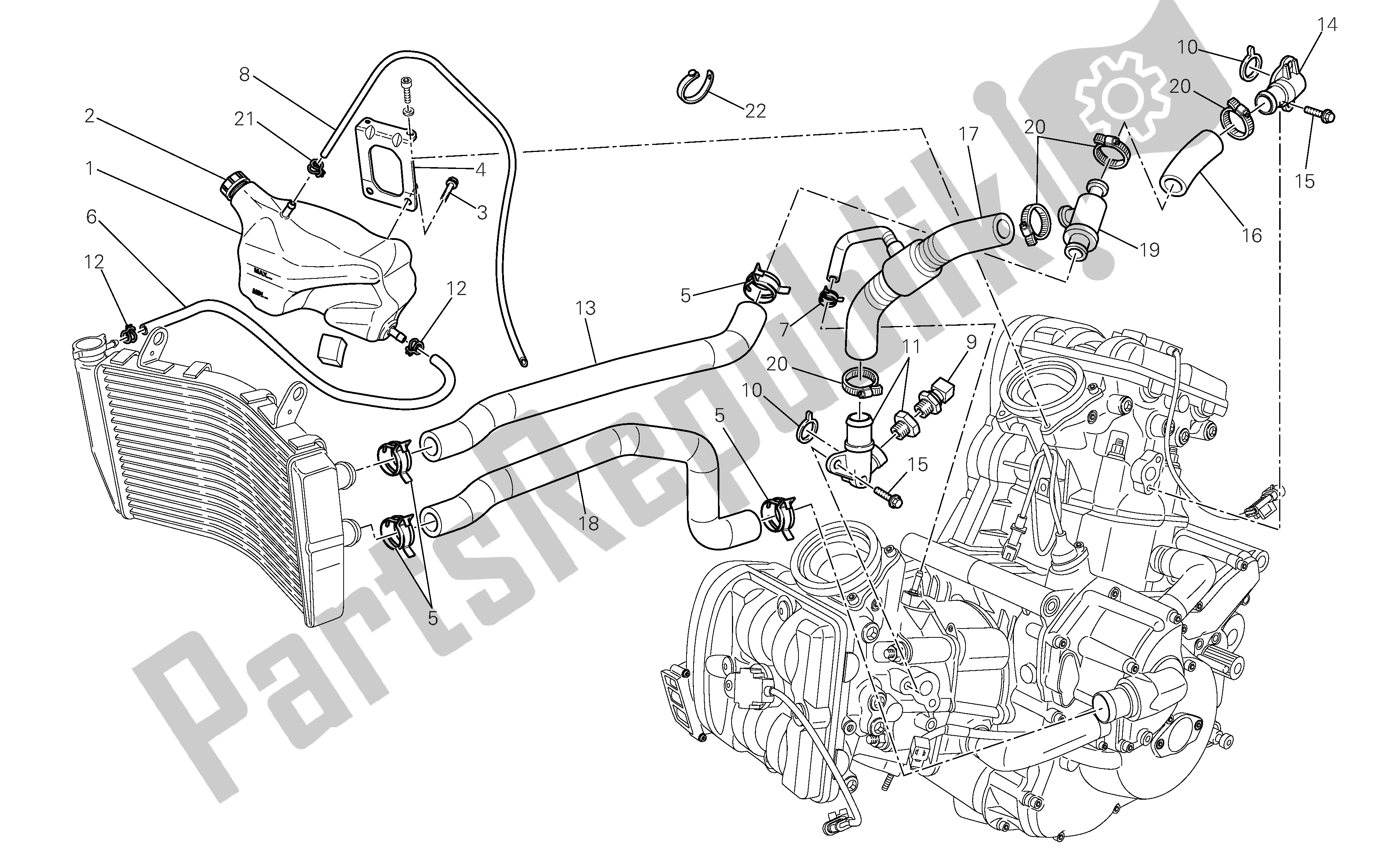 Todas las partes para Sistema De Refrigeración de Ducati 1098 2007