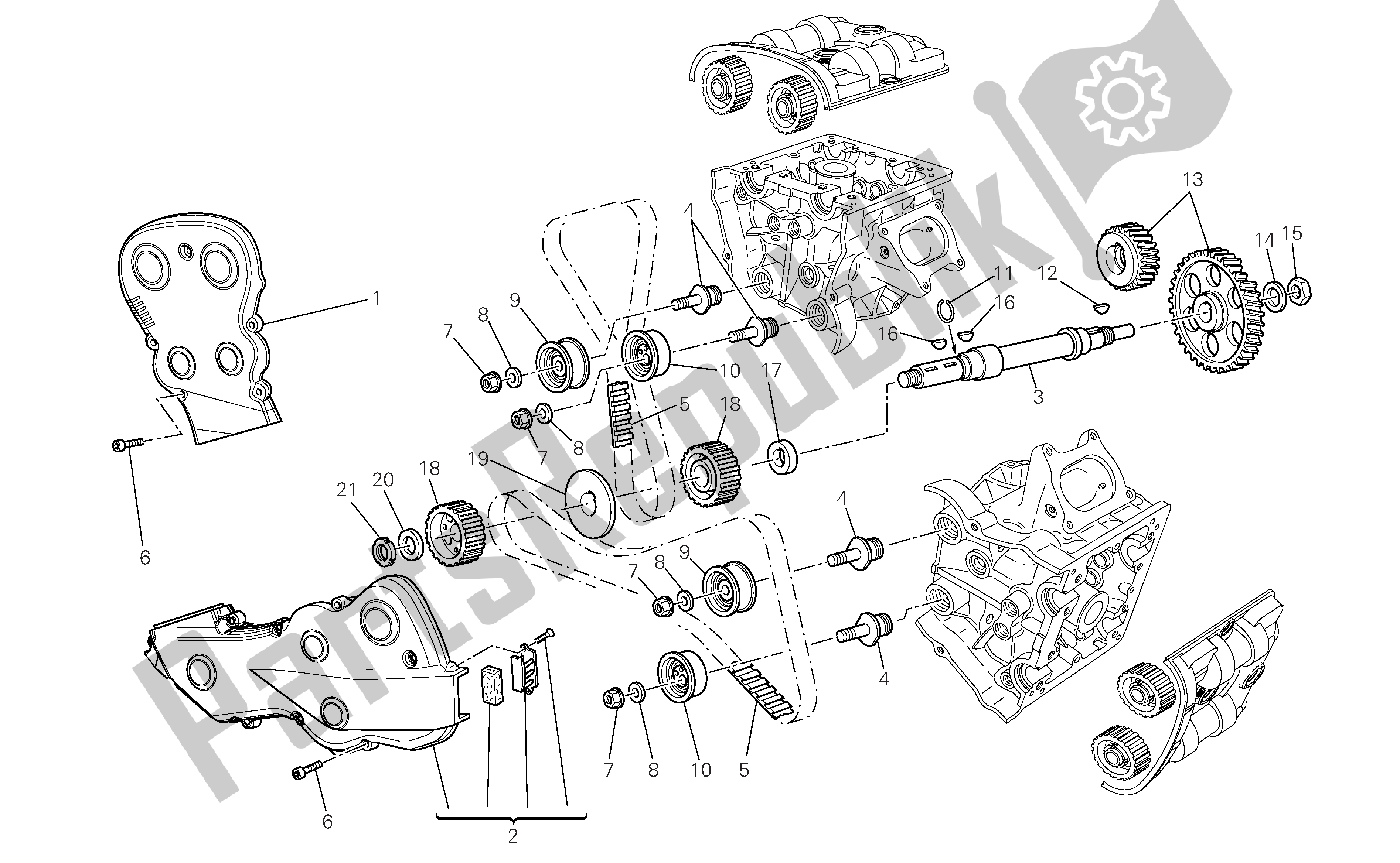 Alle onderdelen voor de Wantrouwend van de Ducati 1098 2007