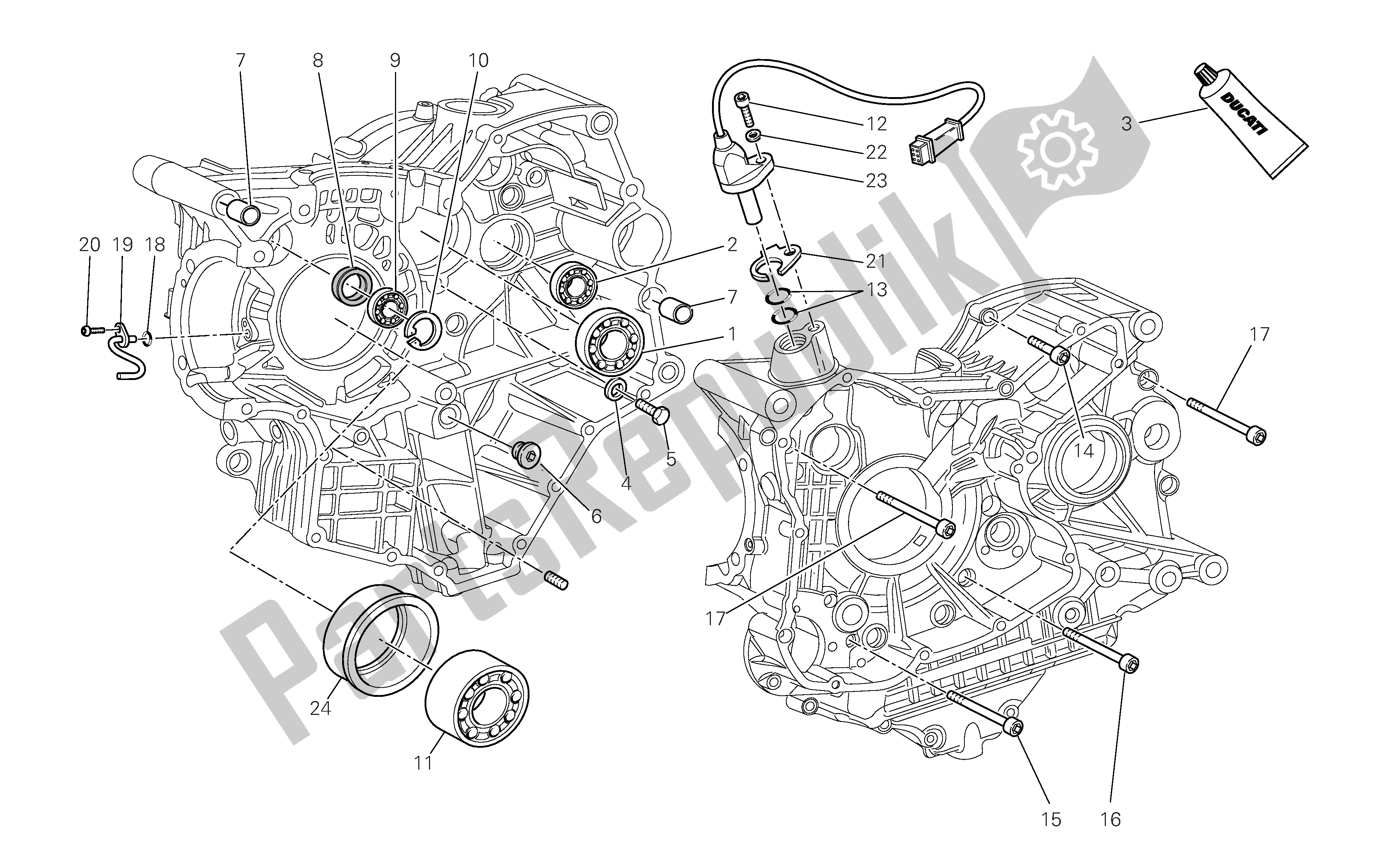 Todas las partes para Mitades Del Cárter de Ducati 1098 2007