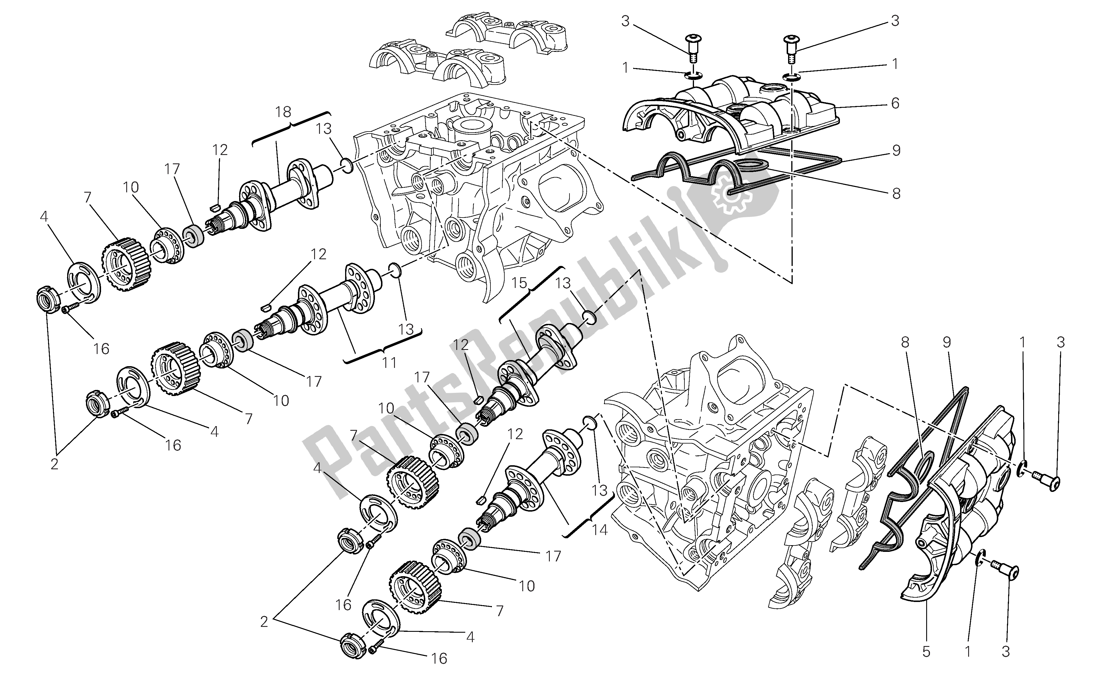 Tutte le parti per il Testa Distribuzion del Ducati 1098 2007