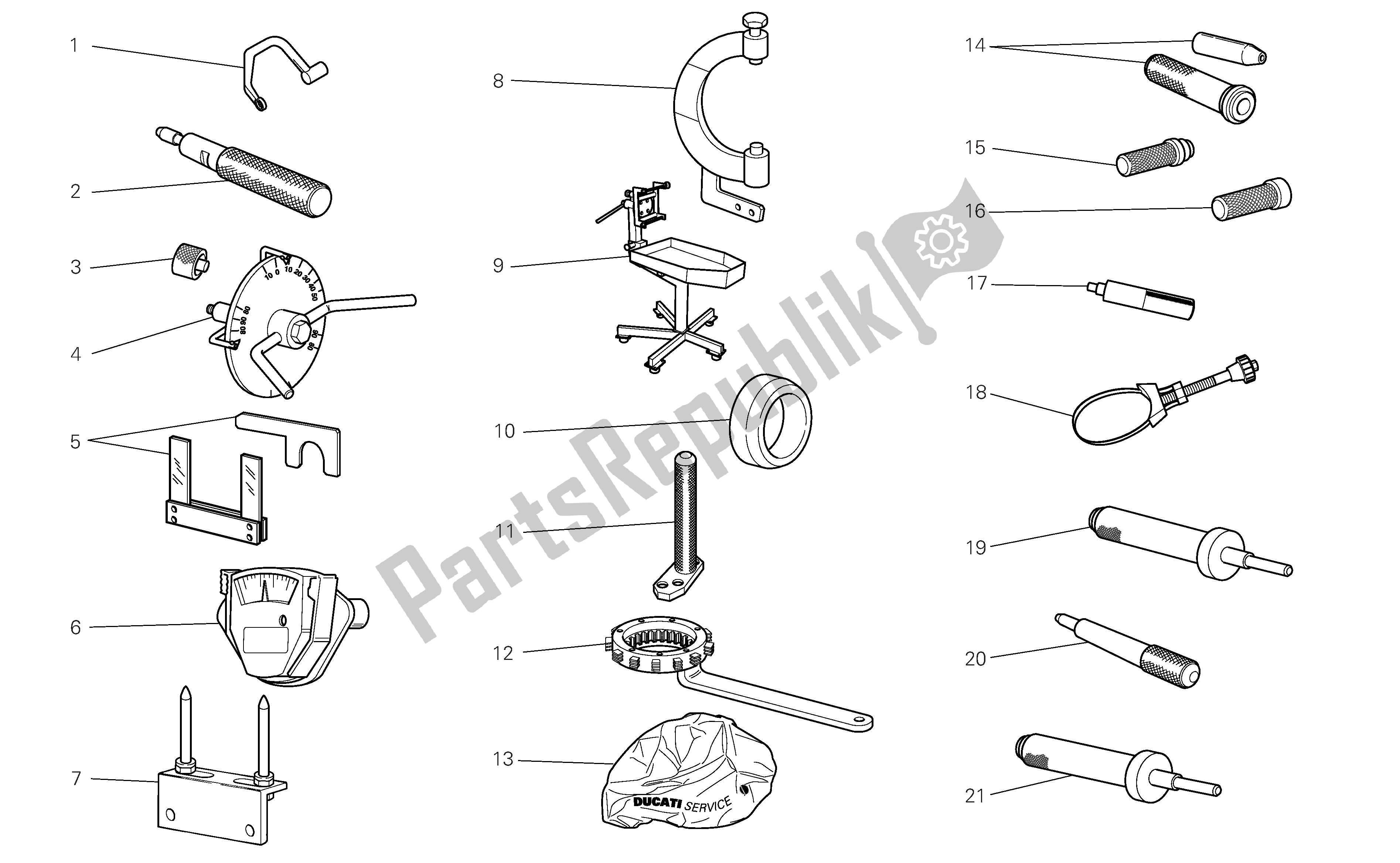 Todas las partes para Taller De Herramientas De Servicio de Ducati 1098 2007