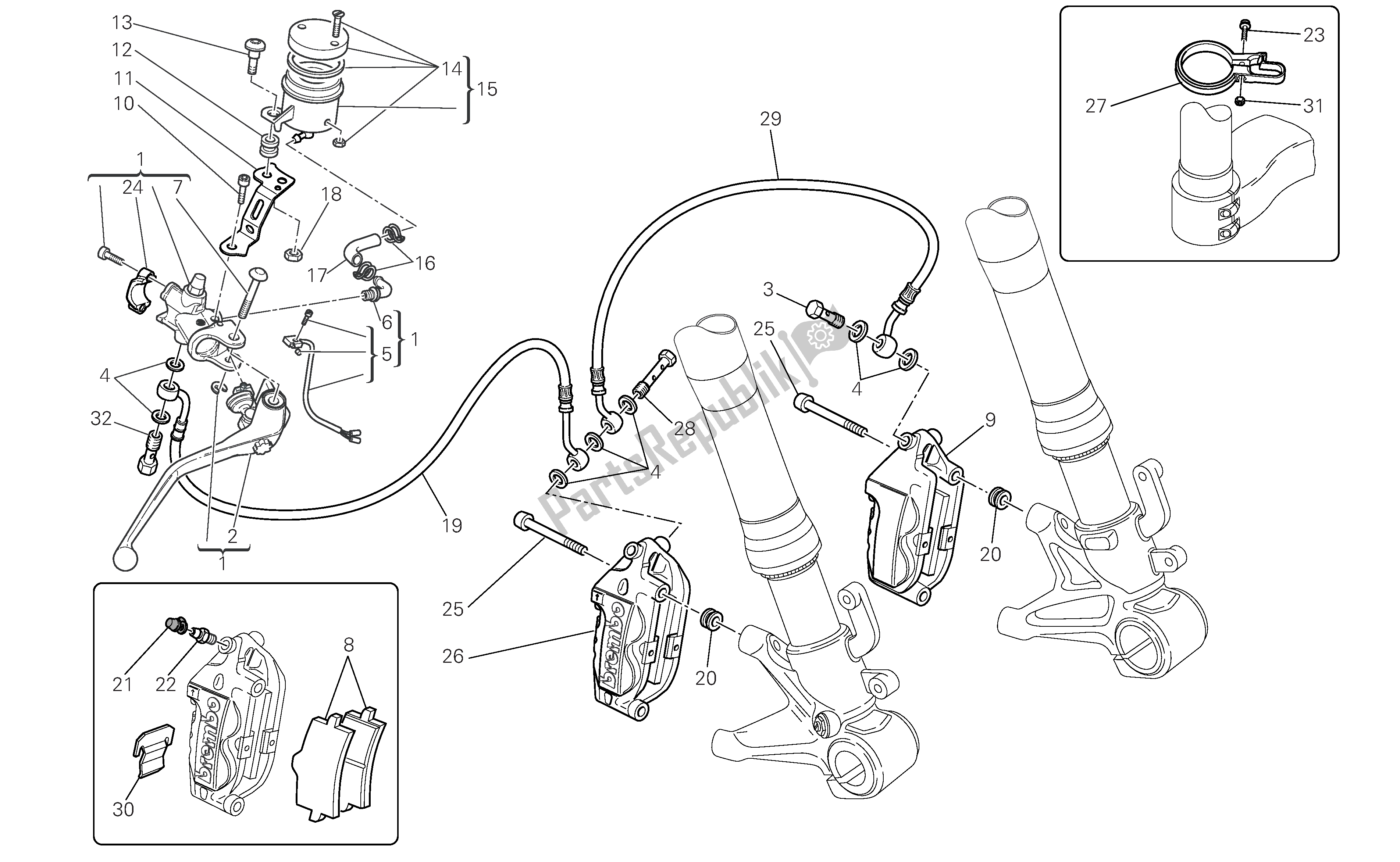 Todas las partes para Freno Frontal de Ducati 1098S 2007