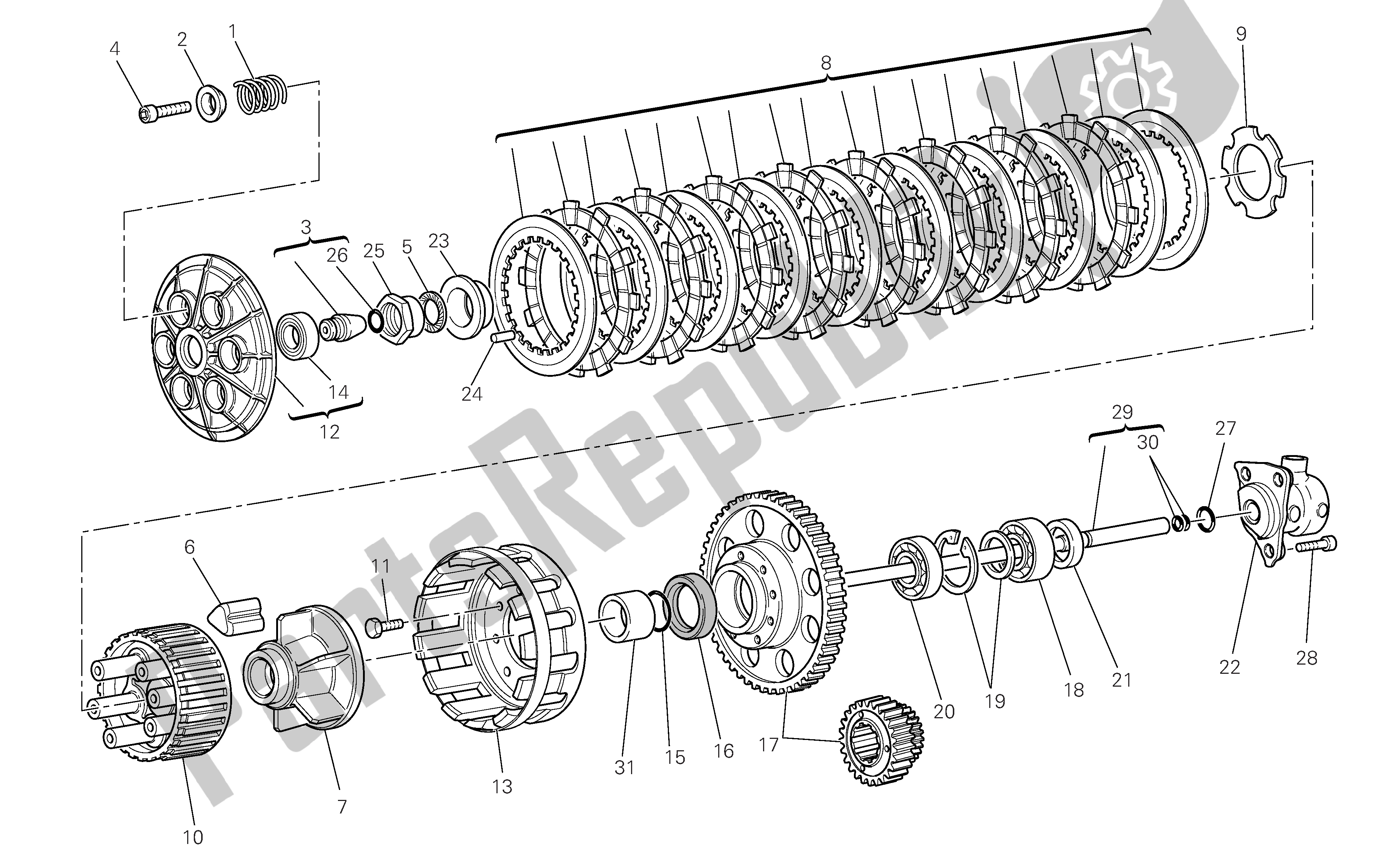 Todas las partes para Embrague de Ducati 1098S 2007