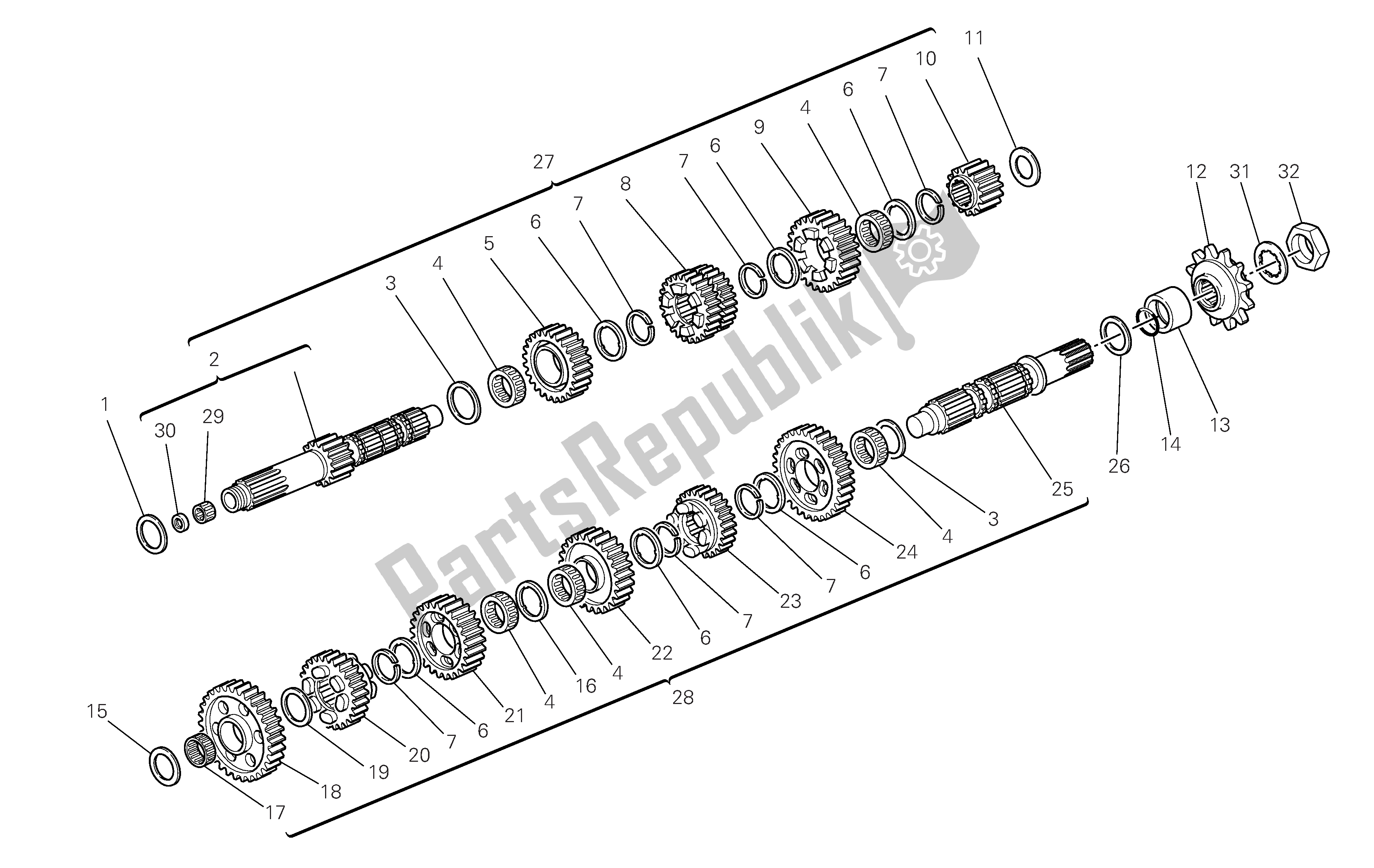 Todas las partes para Caja De Cambios de Ducati 1098S Tricolore 2007