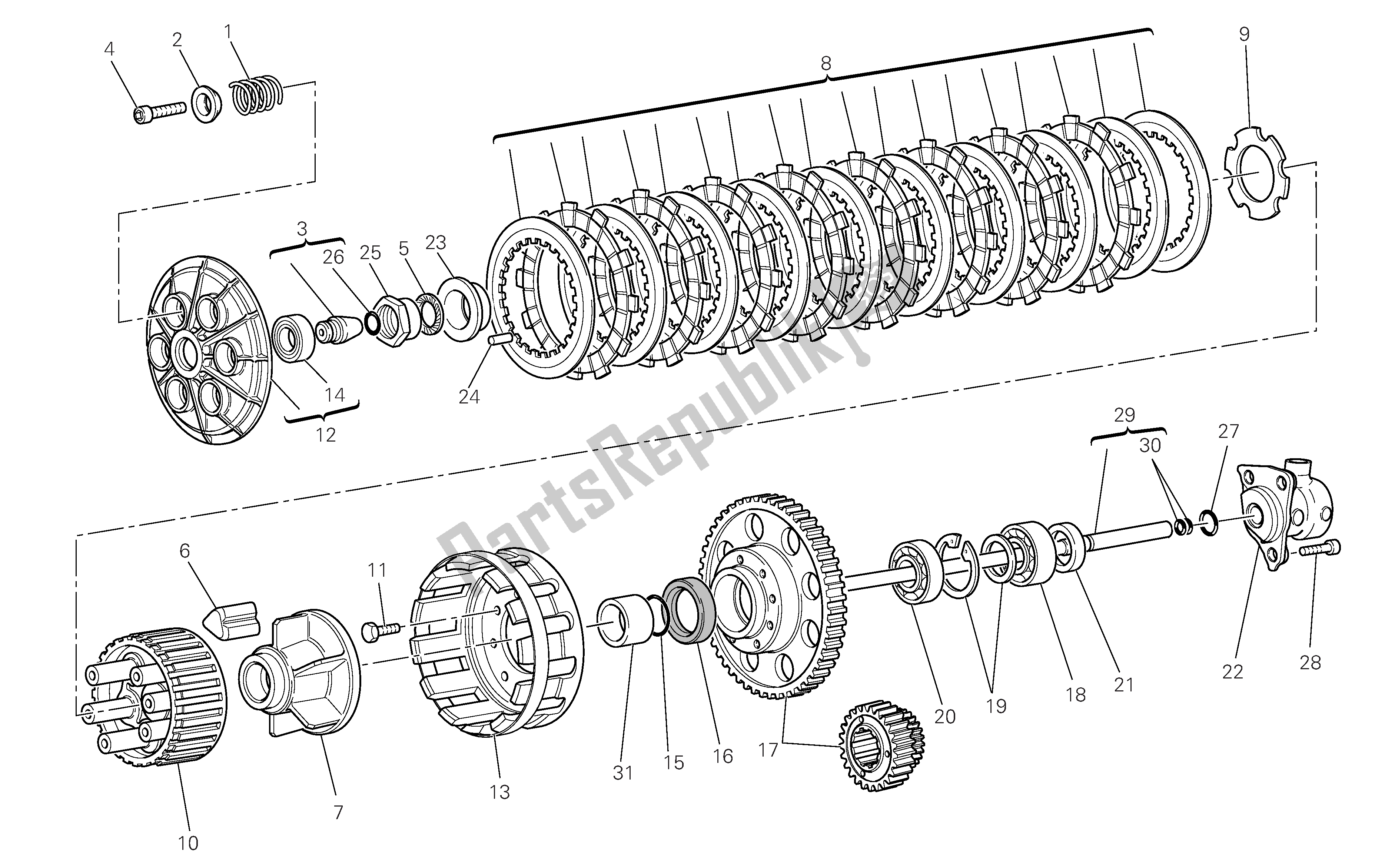 Tutte le parti per il Frizione del Ducati 1098S Tricolore 2007
