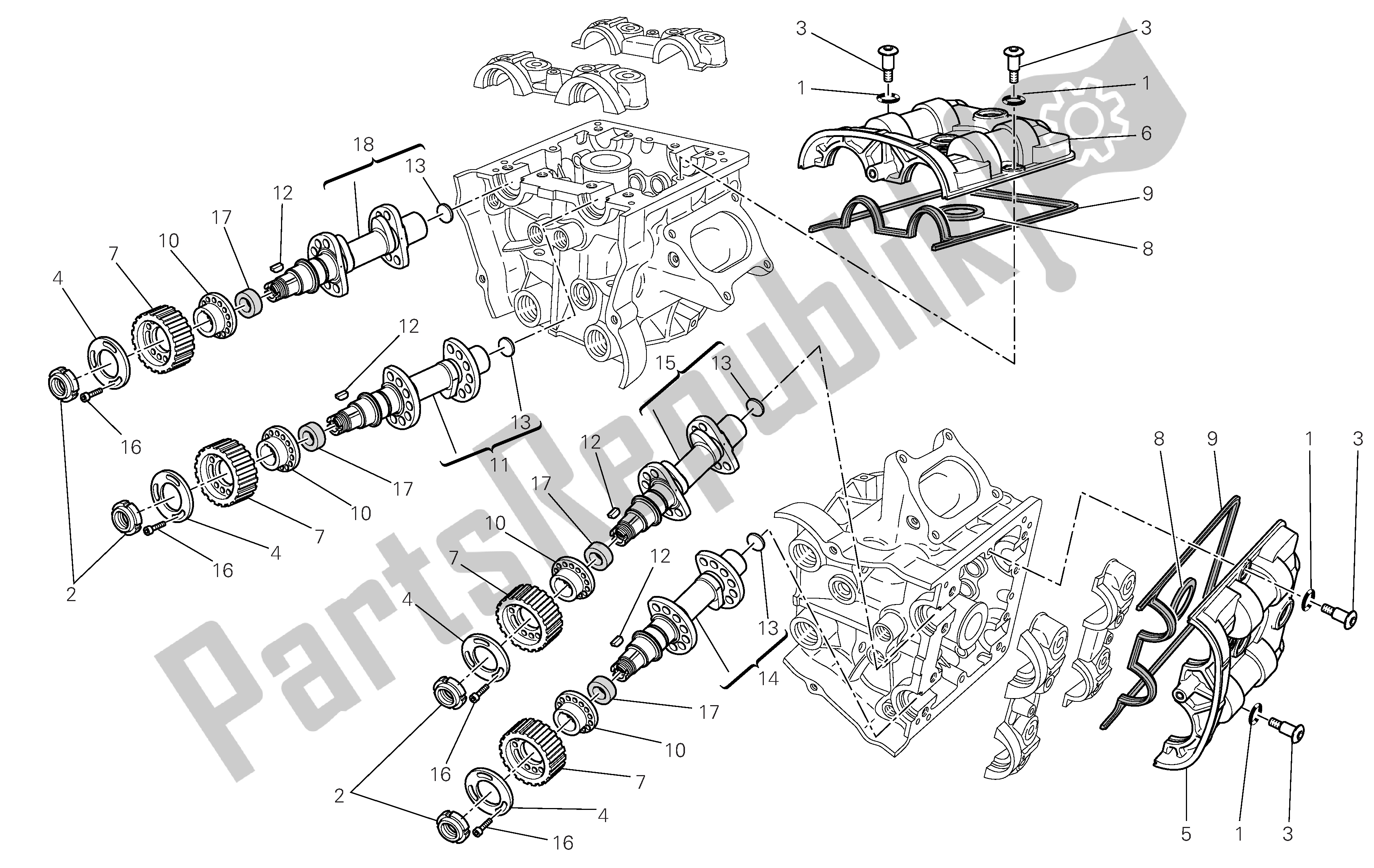 Tutte le parti per il Testa Distribuzion del Ducati 1098S Tricolore 2007