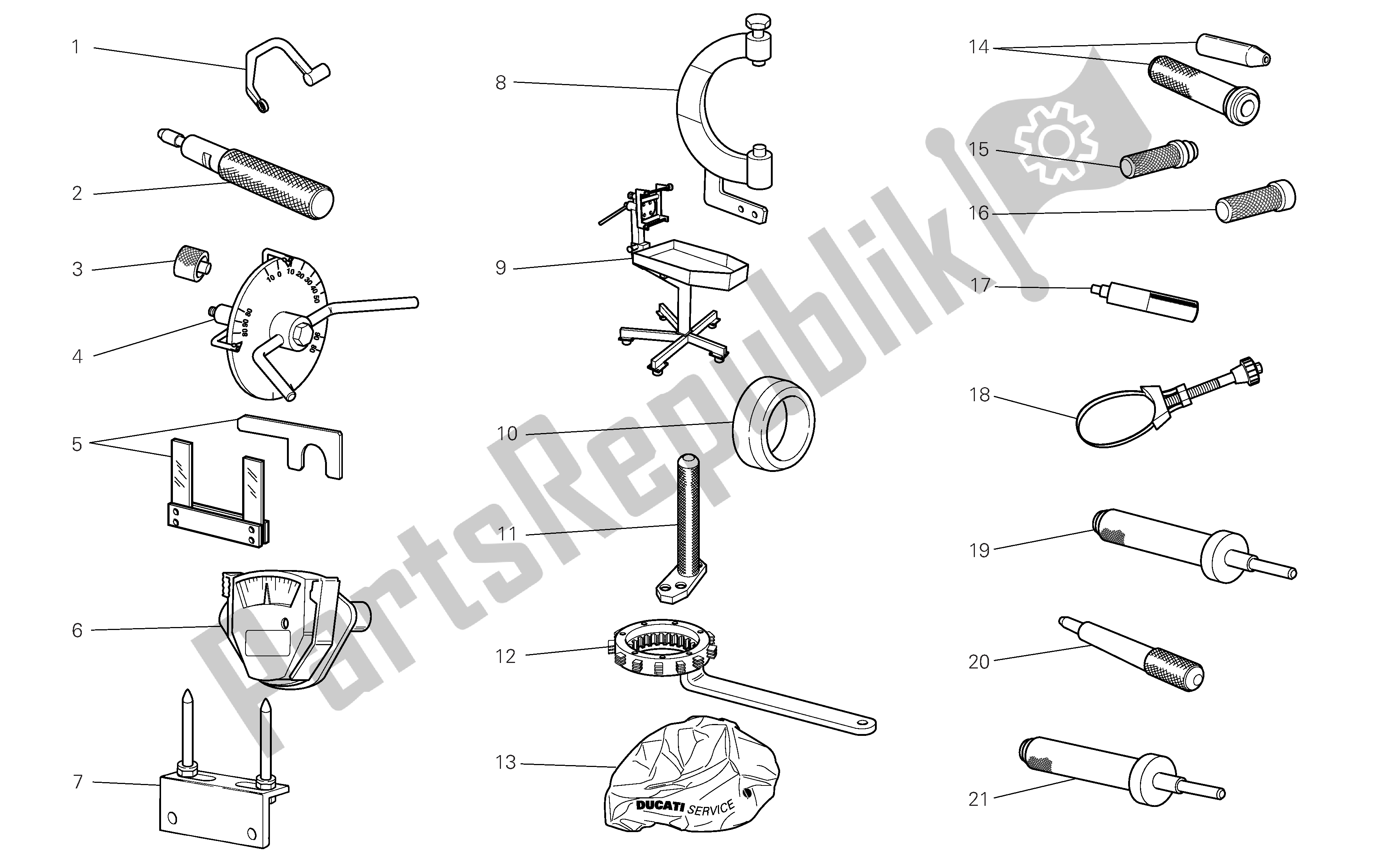 Tutte le parti per il Strumenti Di Servizio Di Officina del Ducati 1098S Tricolore 2007