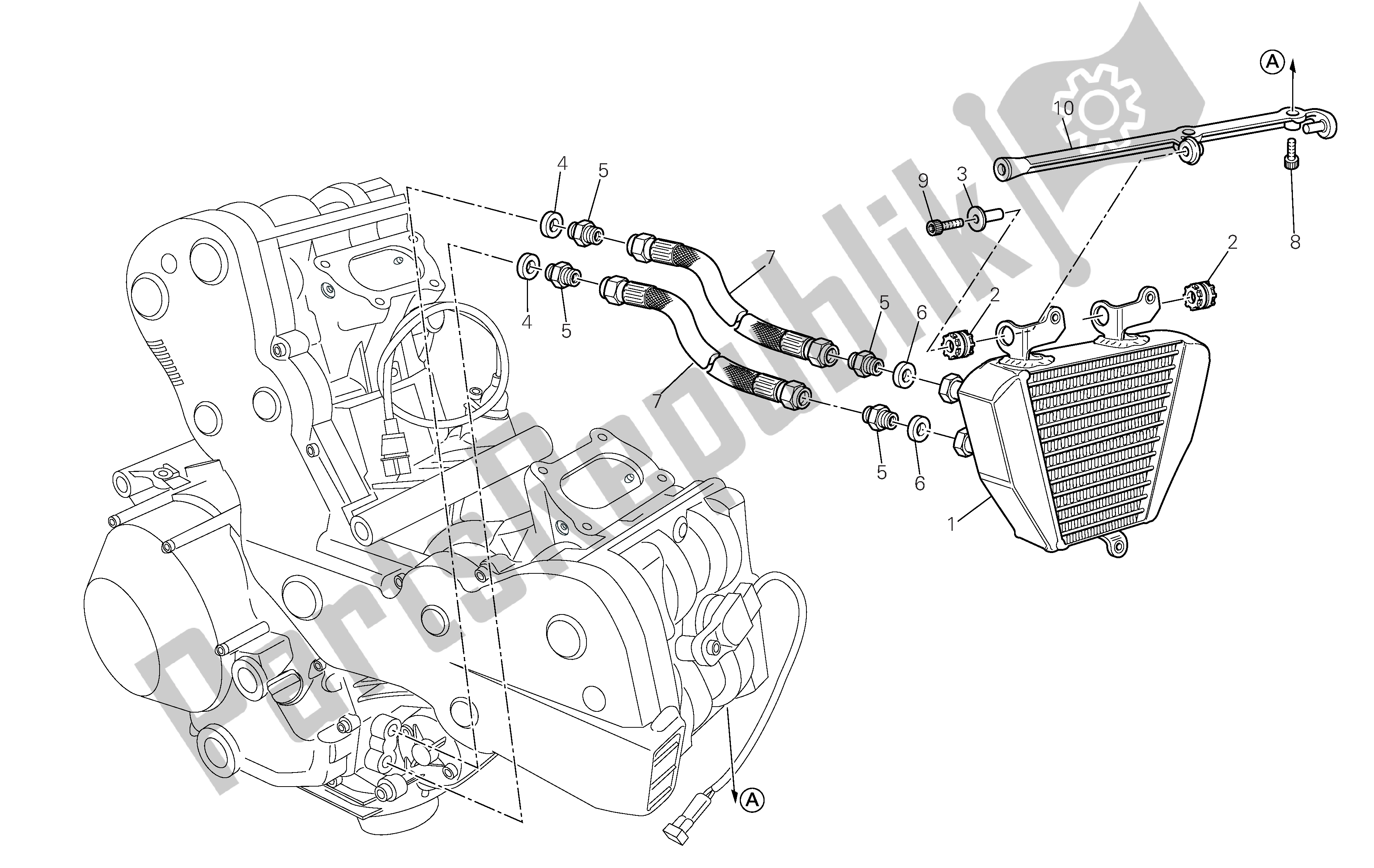 Tutte le parti per il Radiatore Dell'olio del Ducati 1098S Tricolore 2007