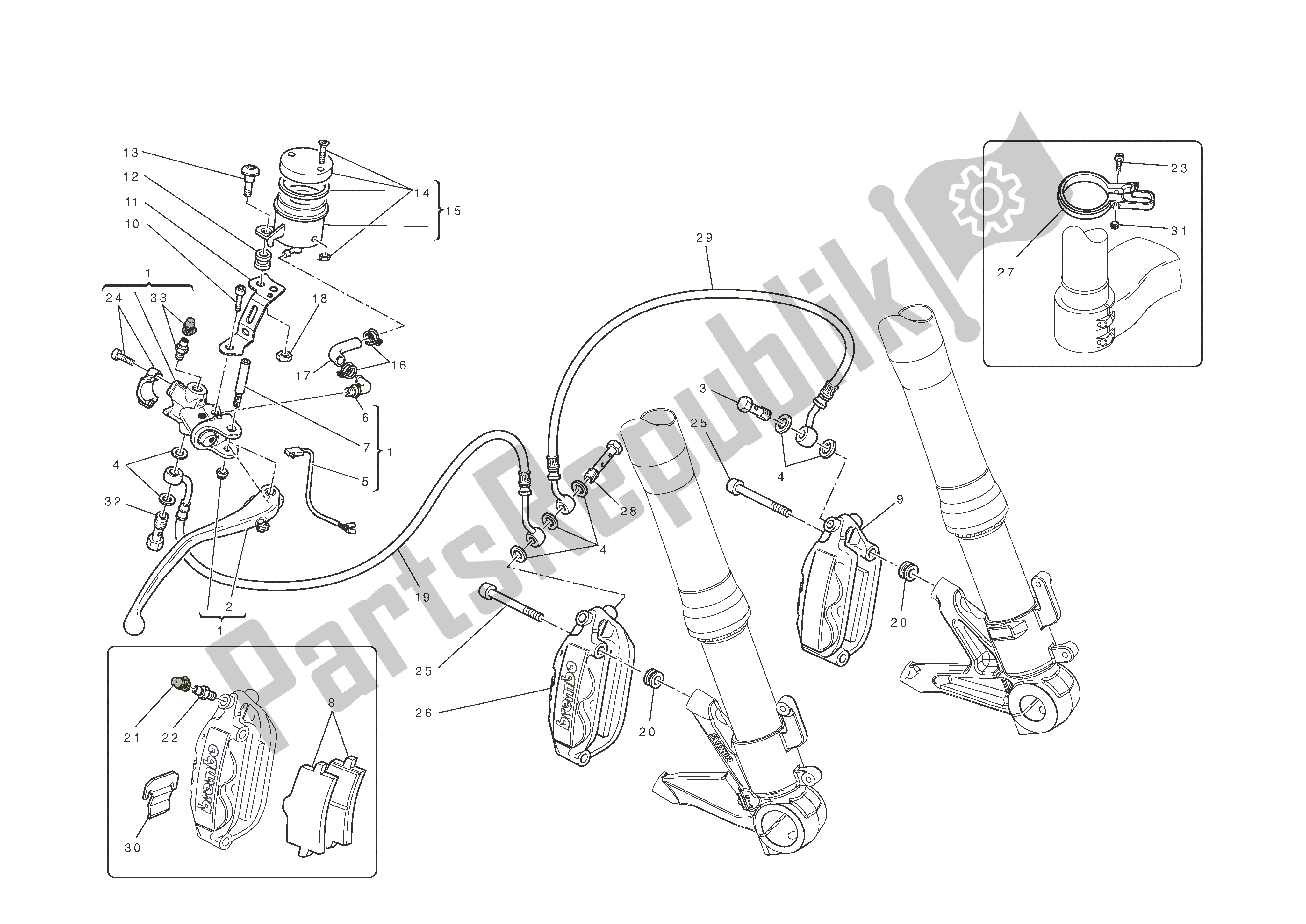 Todas las partes para Freno Frontal de Ducati 1198 2010