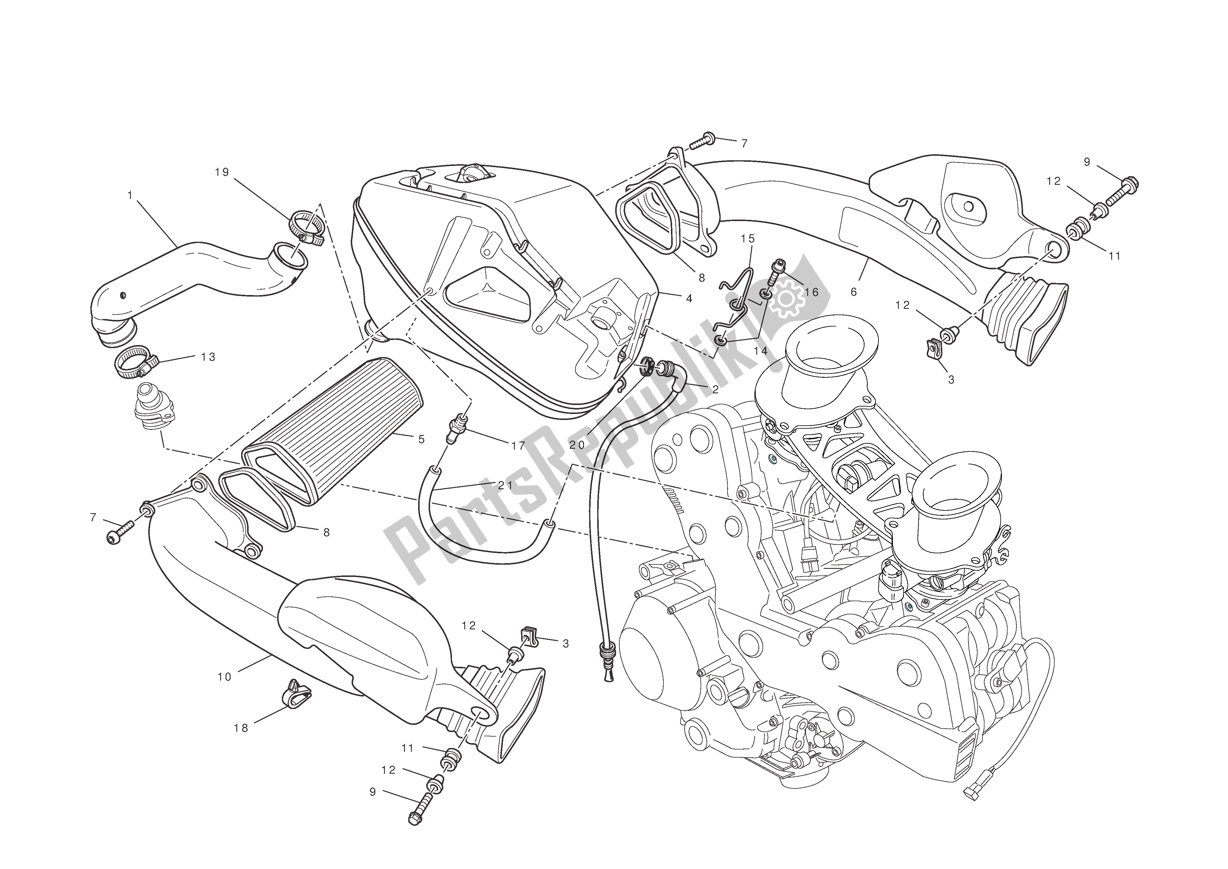 Todas las partes para Toma De Aire - Respiradero De Aceite de Ducati 1198 2010