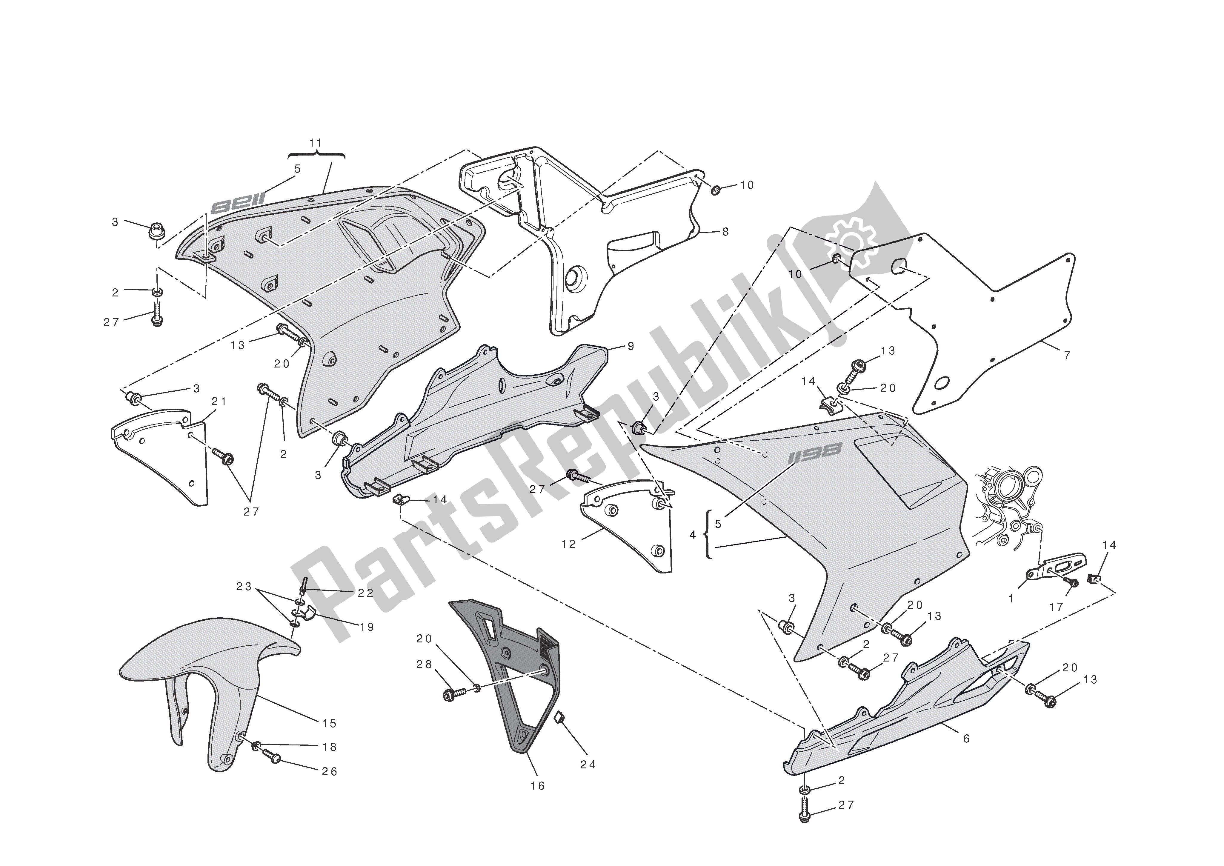 Todas las partes para Mercado de Ducati 1198 2010