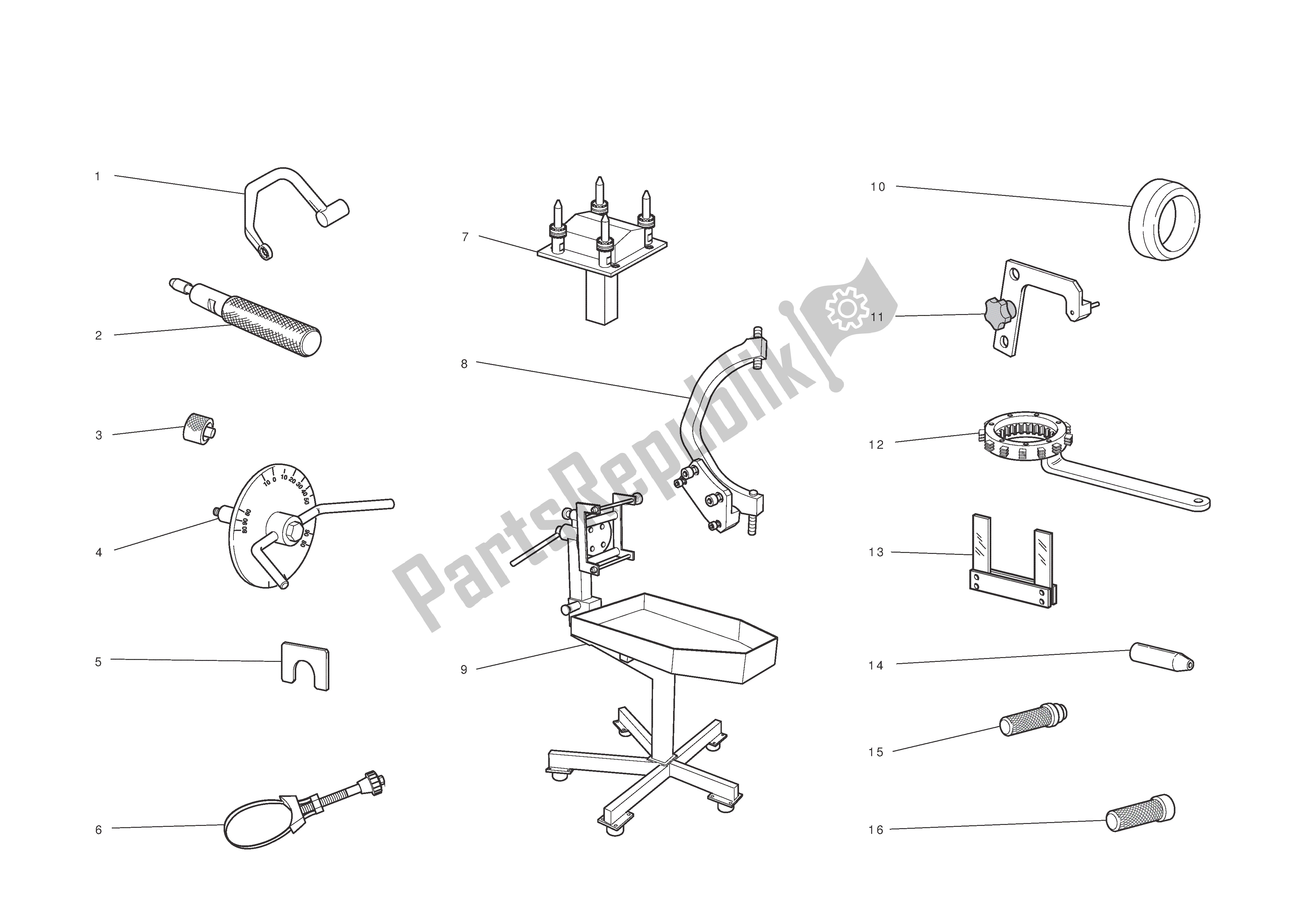 Tutte le parti per il Strumenti Di Servizio Di Officina del Ducati 1198 2010