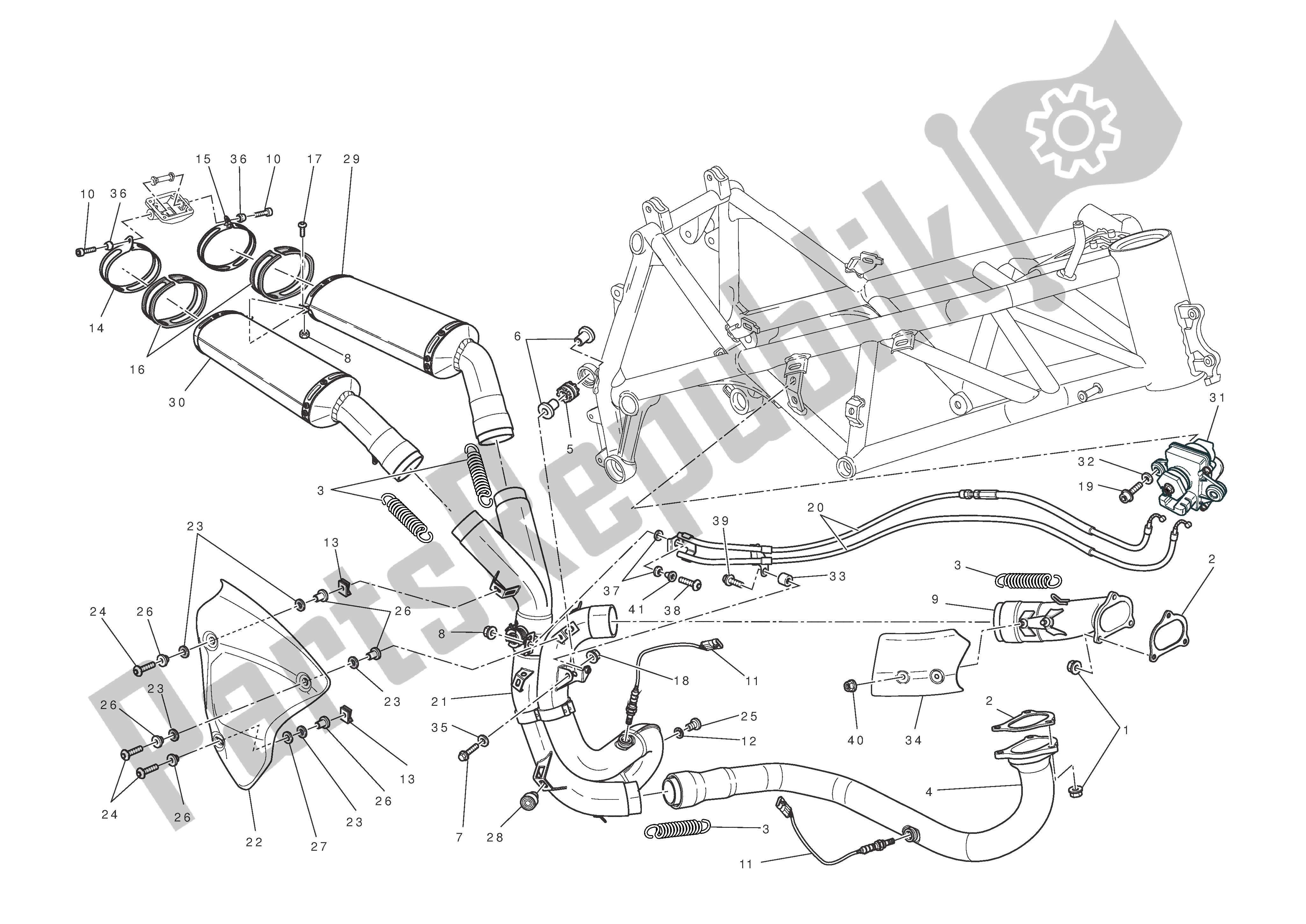 Todas las partes para Sistema De Escape de Ducati 1198 2010