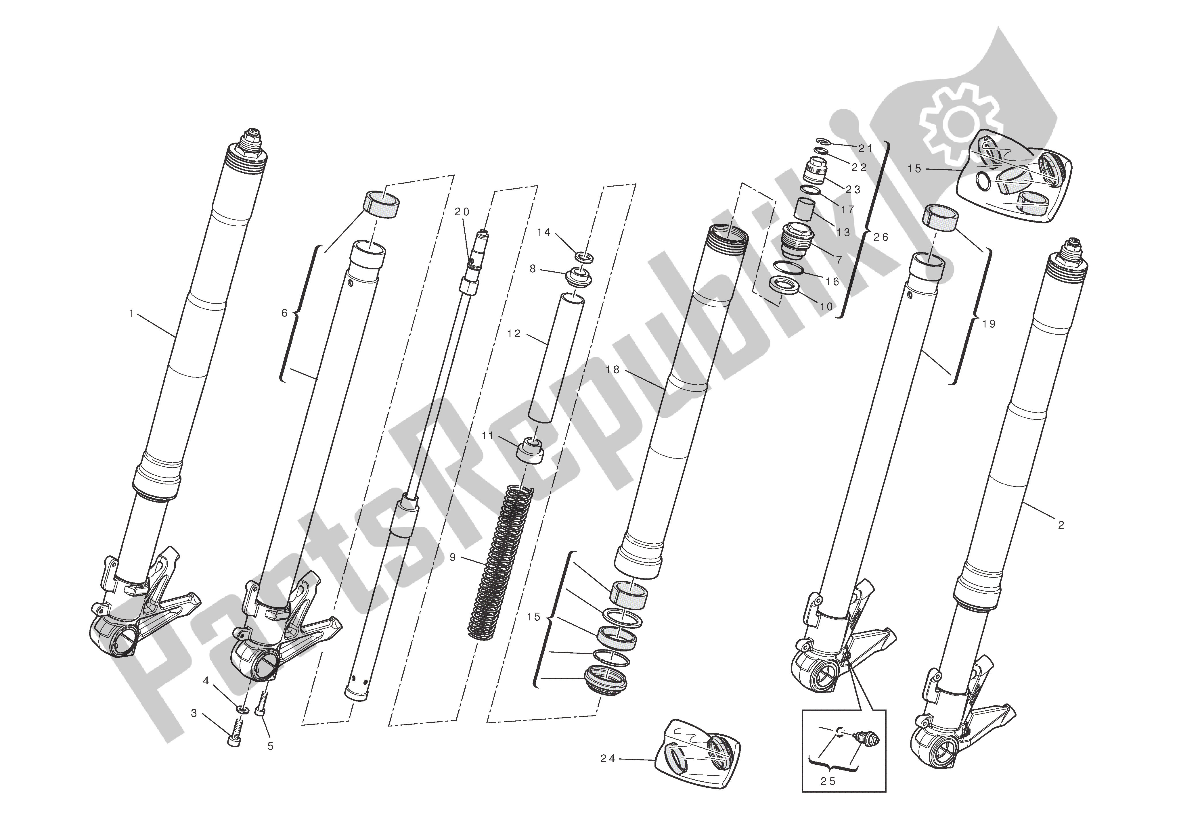 Todas las partes para Horquillas Delanteras de Ducati 1198 2010