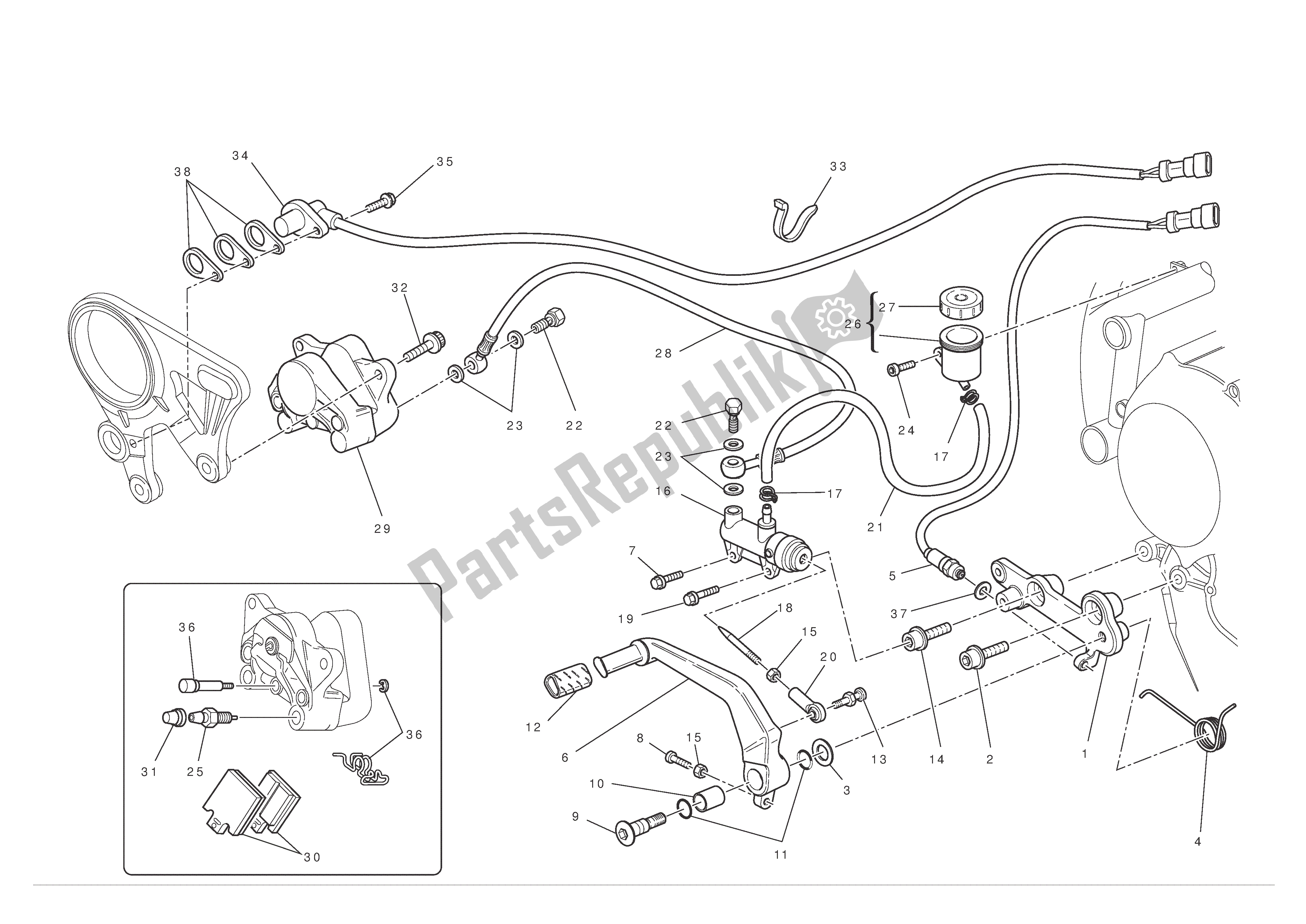 Todas las partes para Freno Trasero de Ducati 1198 S 2010