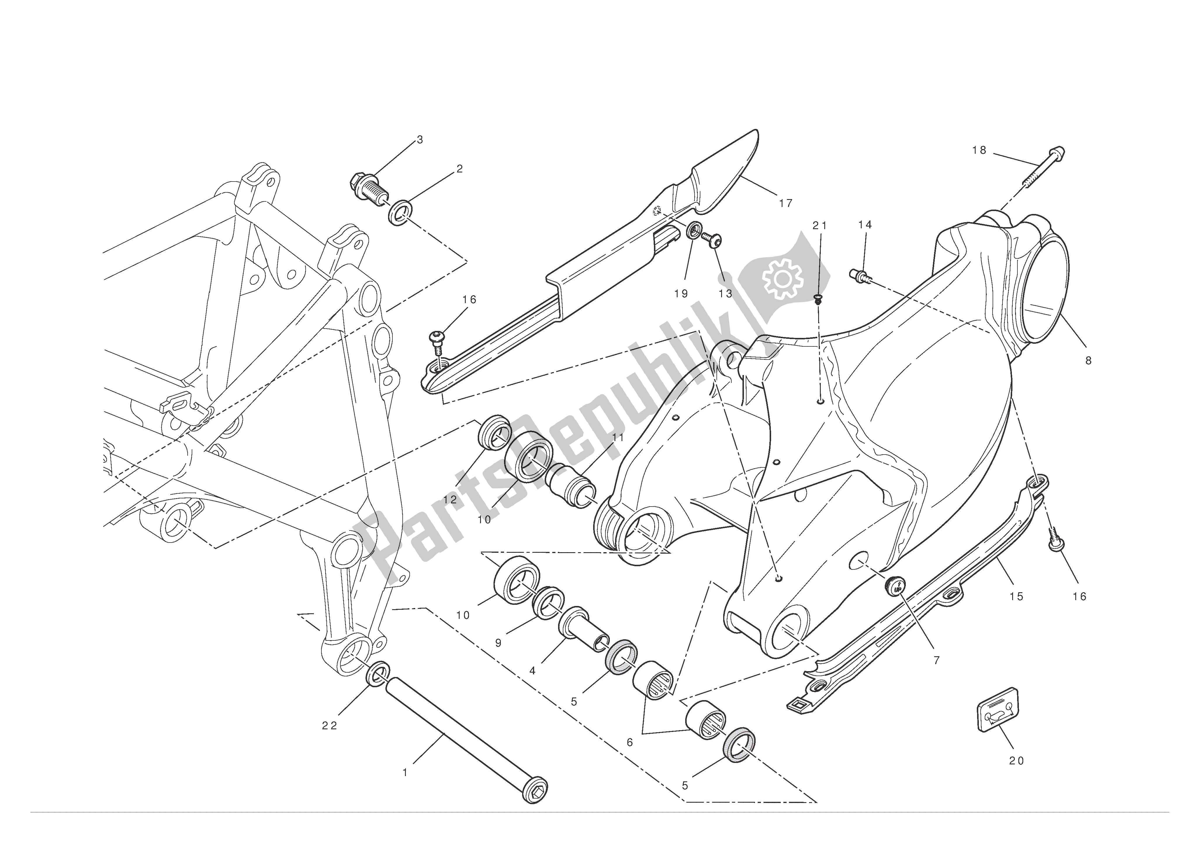 Toutes les pièces pour le Bras Oscillant du Ducati 1198 S 2010