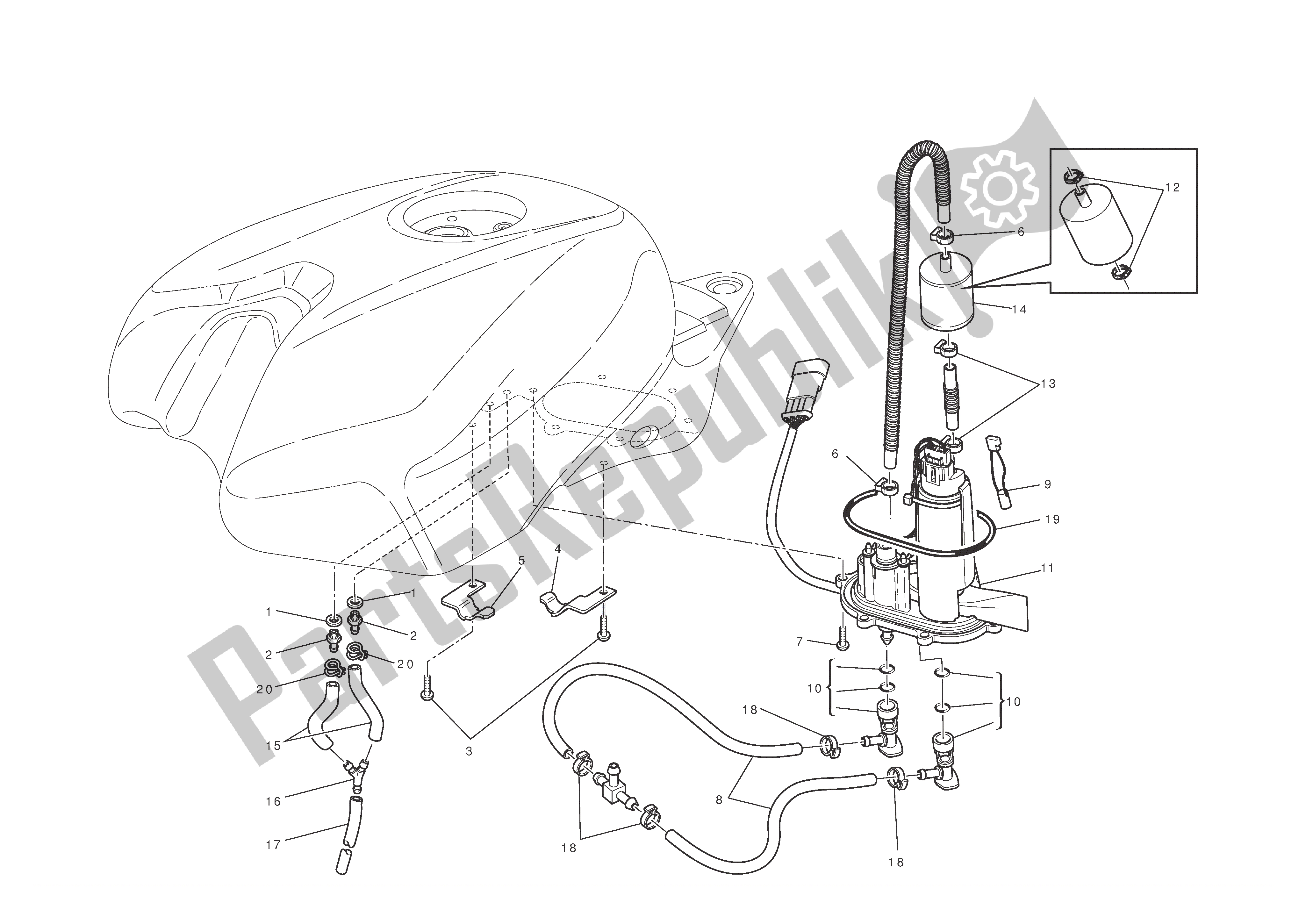 Tutte le parti per il Sistema Di Alimentazione Carburante del Ducati 1198 S 2010