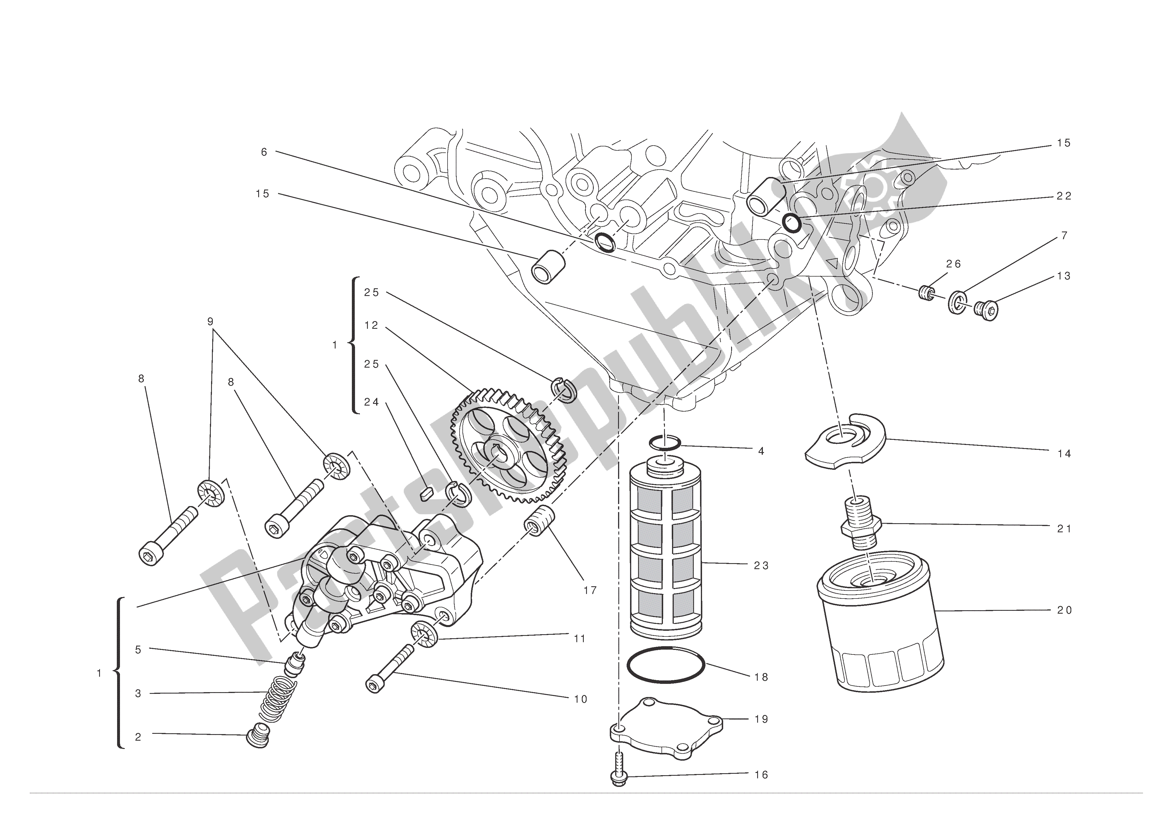 Todas las partes para Filtros Y Bomba De Aceite de Ducati 1198 S 2010