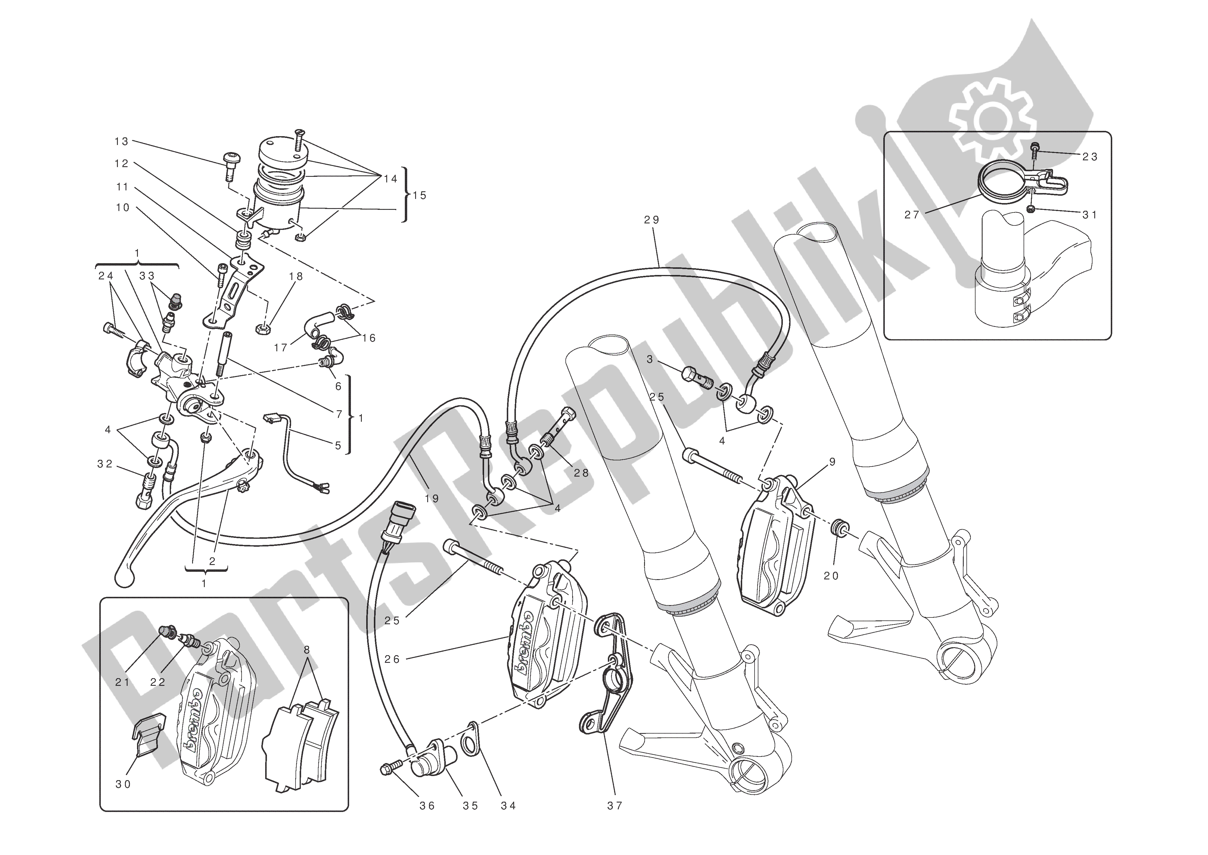 Todas las partes para Freno Frontal de Ducati 1198 S Corse 2010