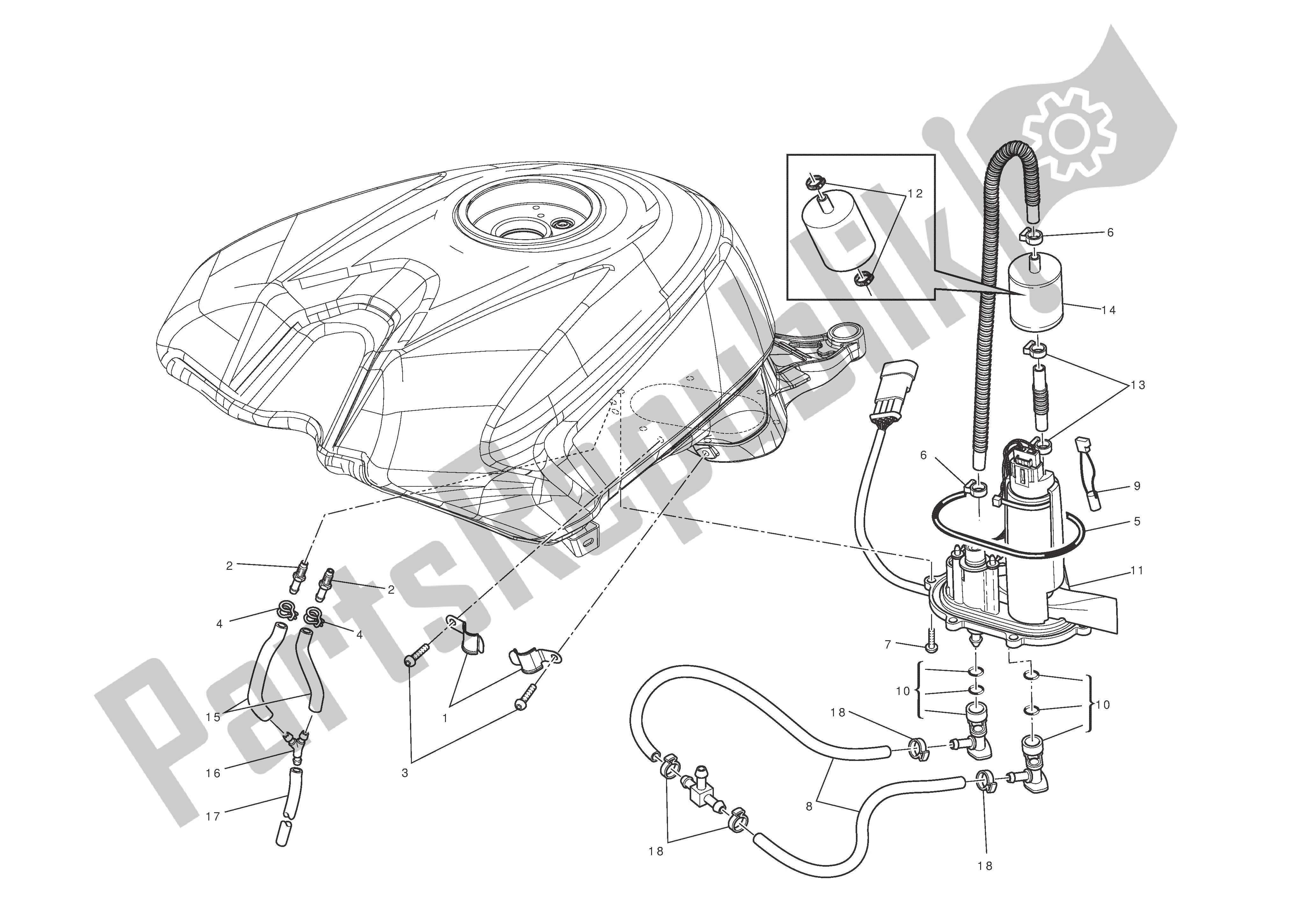 Todas las partes para Sistema De Combustible de Ducati 1198 S Corse 2010