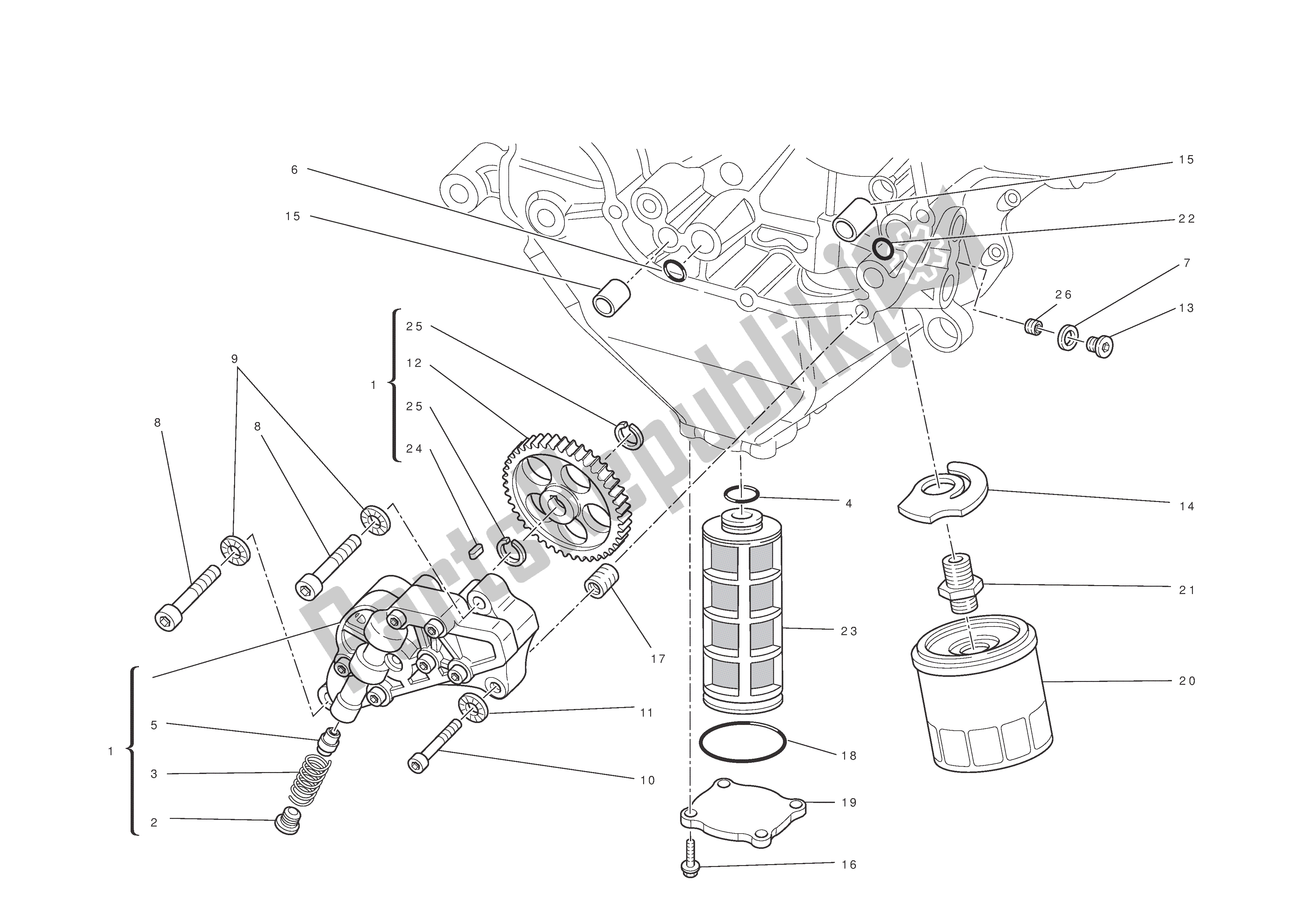 Todas las partes para Filtros Y Bomba De Aceite de Ducati 1198 S Corse 2010