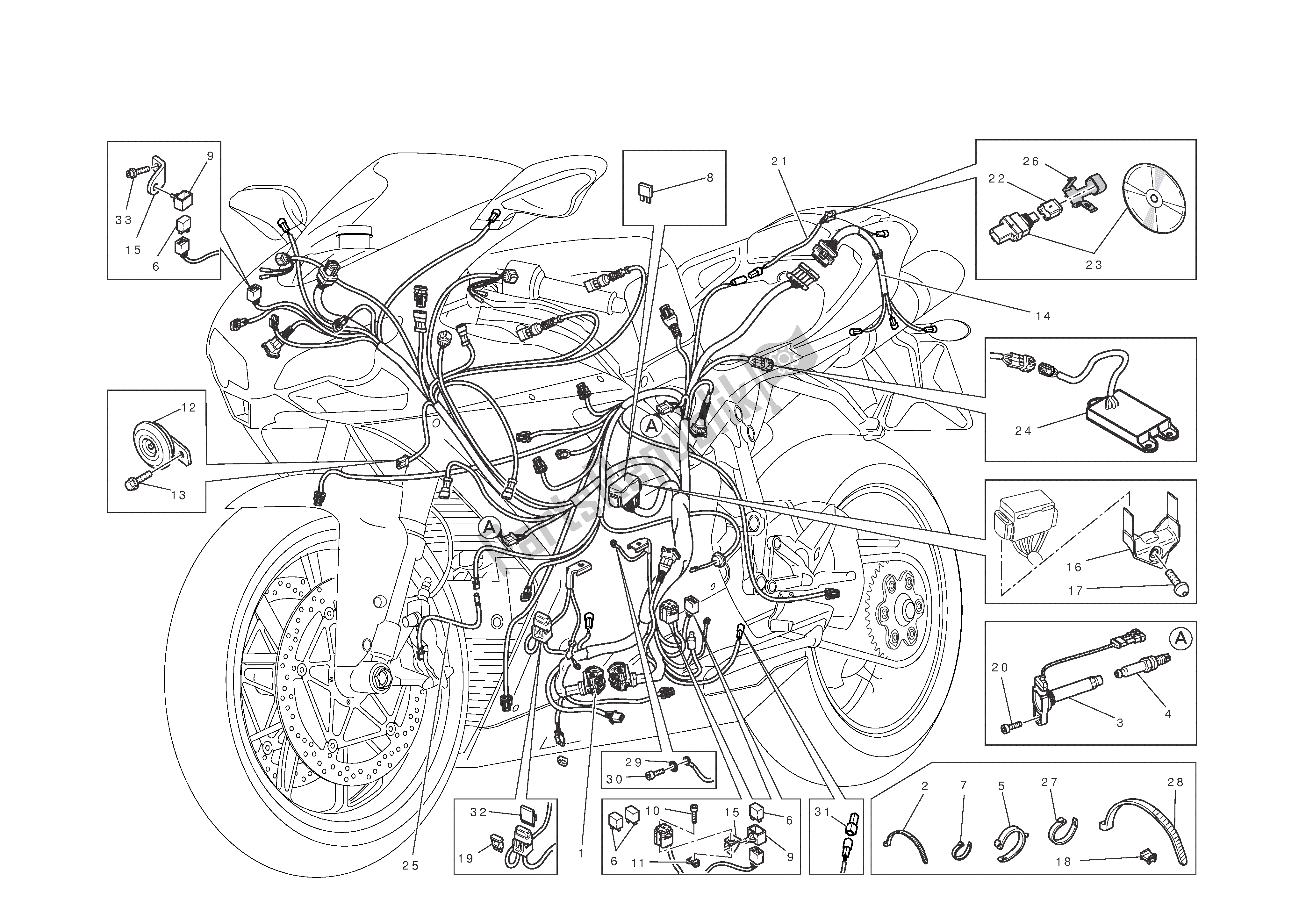 All parts for the Electrical System of the Ducati 1198 S Corse 2010