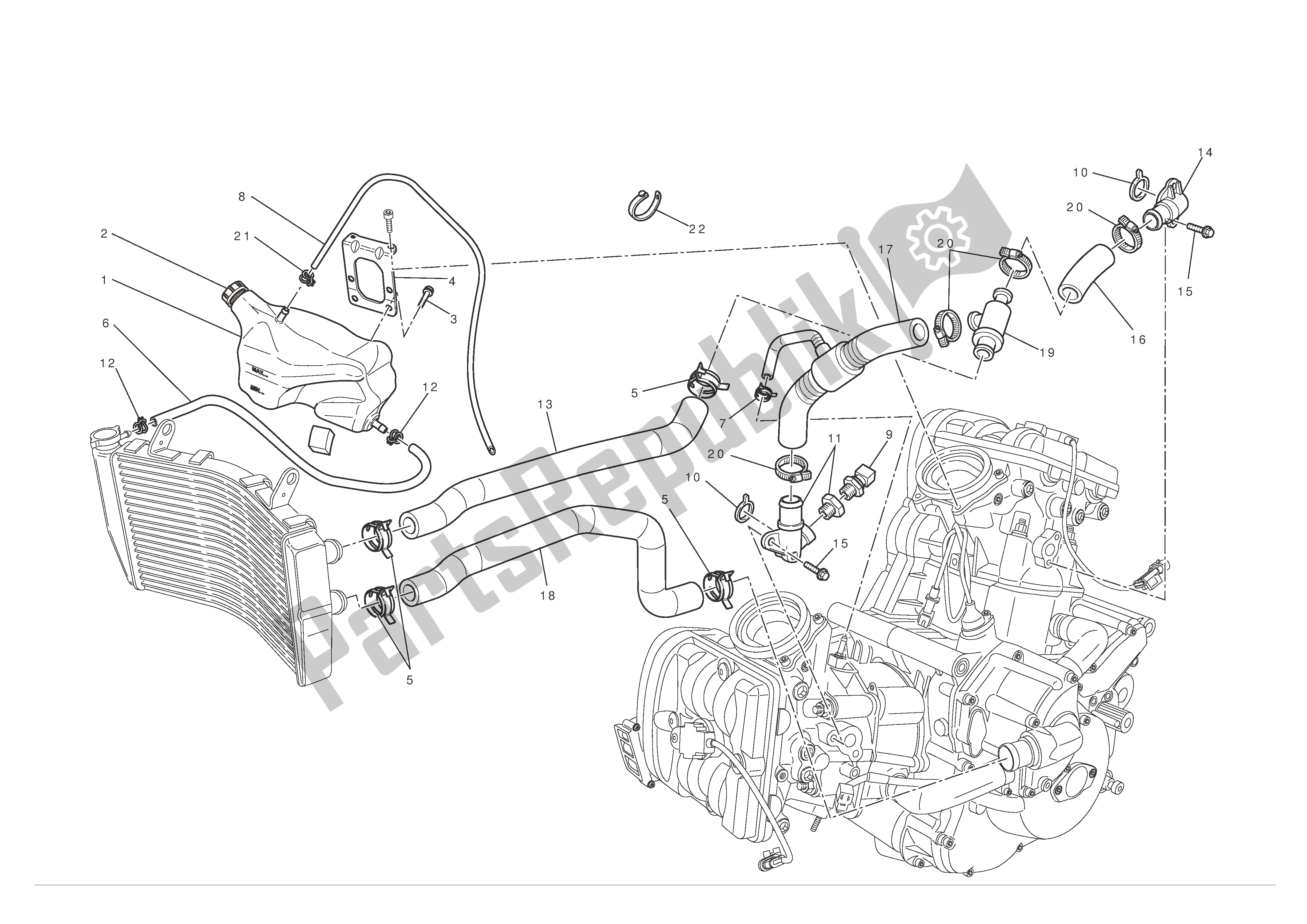 Todas las partes para Sistema De Refrigeración de Ducati 1198 SP 2011