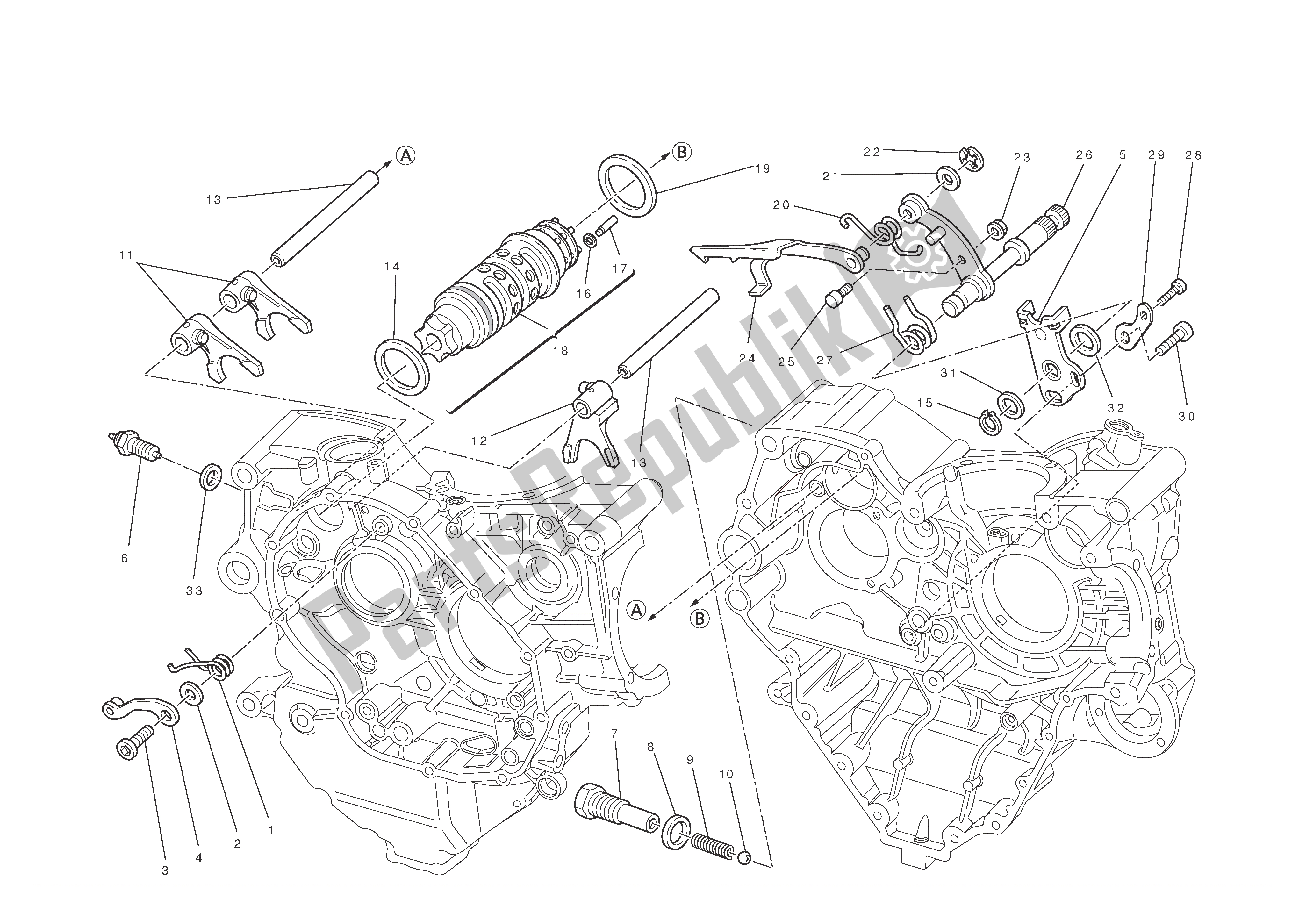 Alle onderdelen voor de Schakeling van de Ducati 1198 SP 2011