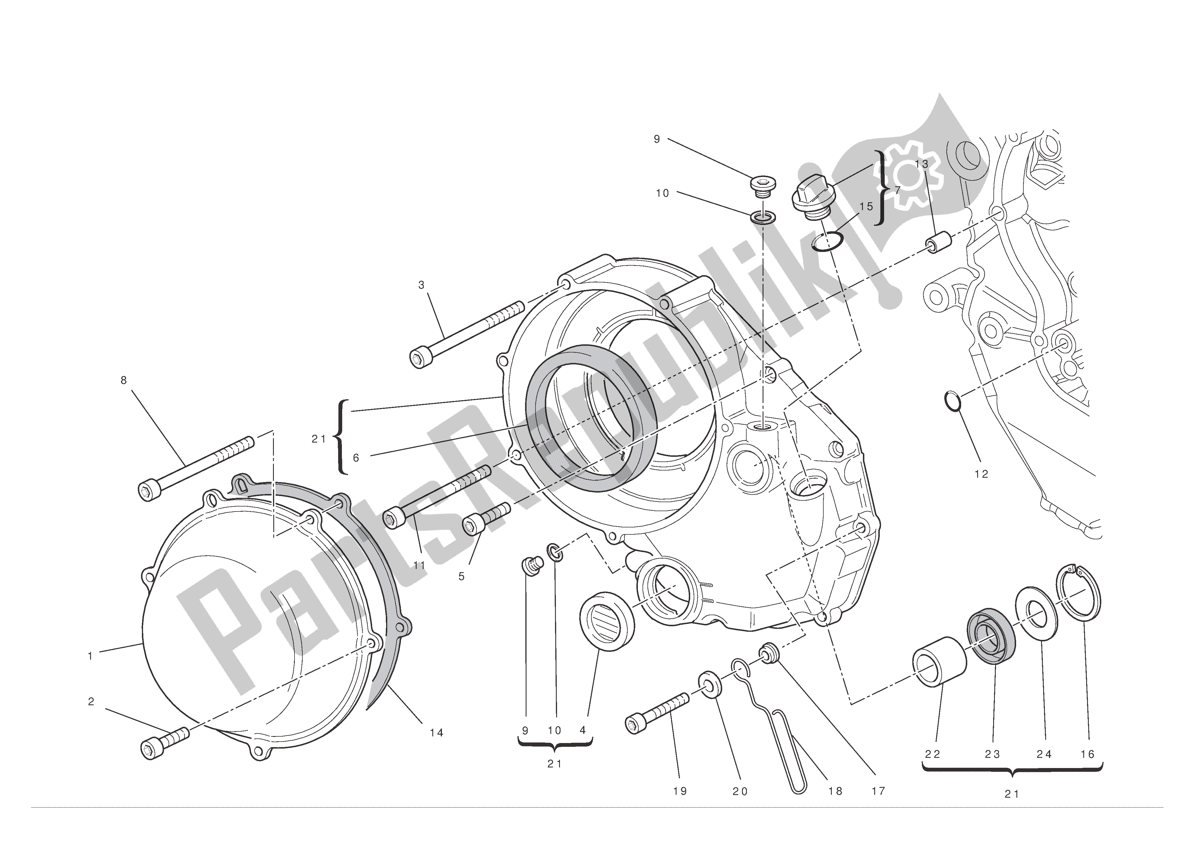 Todas las partes para Tapa Del Cárter Del Lado Del Embrague de Ducati 1198 SP 2011