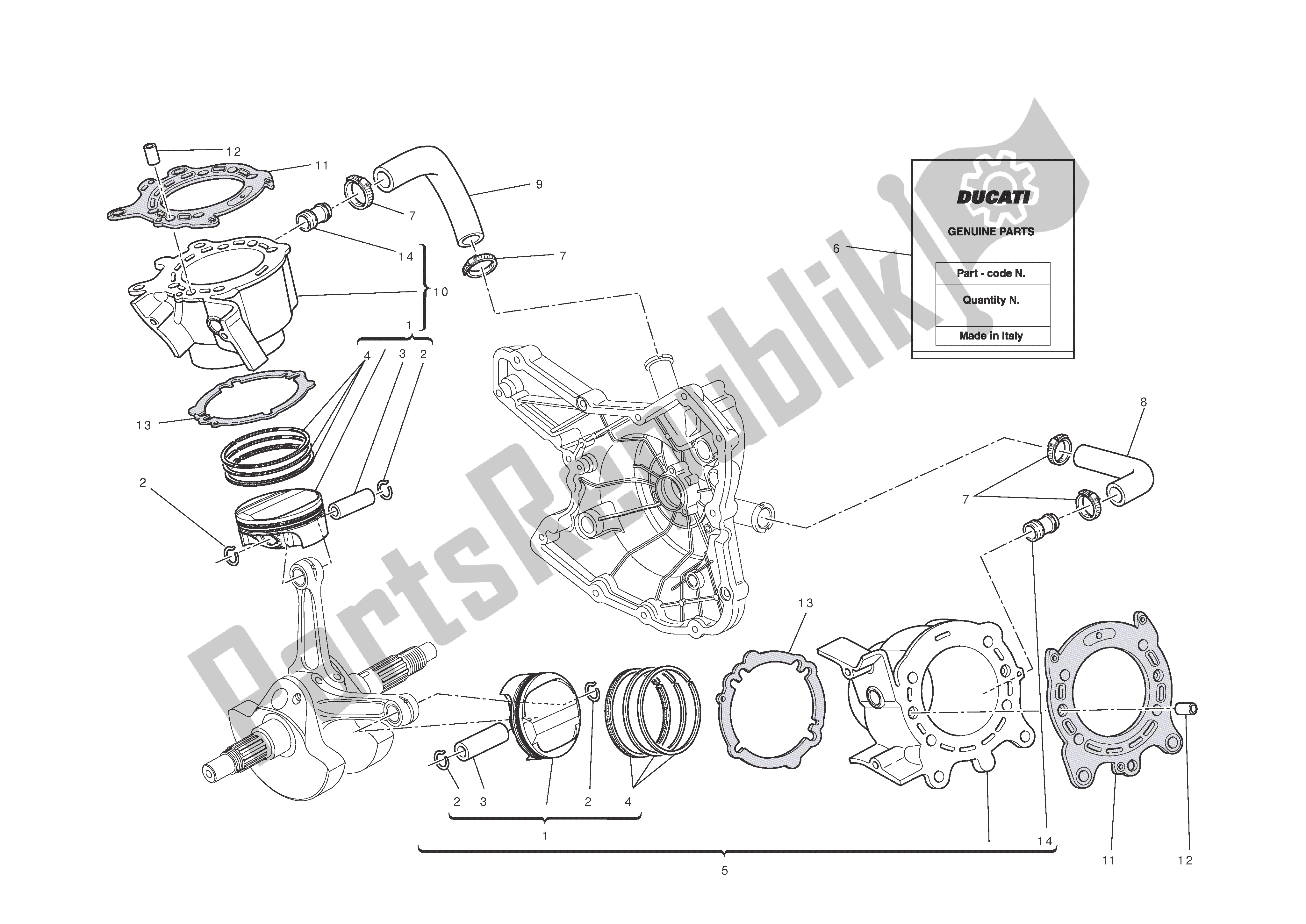 Alle onderdelen voor de Cilinders - Zuigers van de Ducati 1198 SP 2011