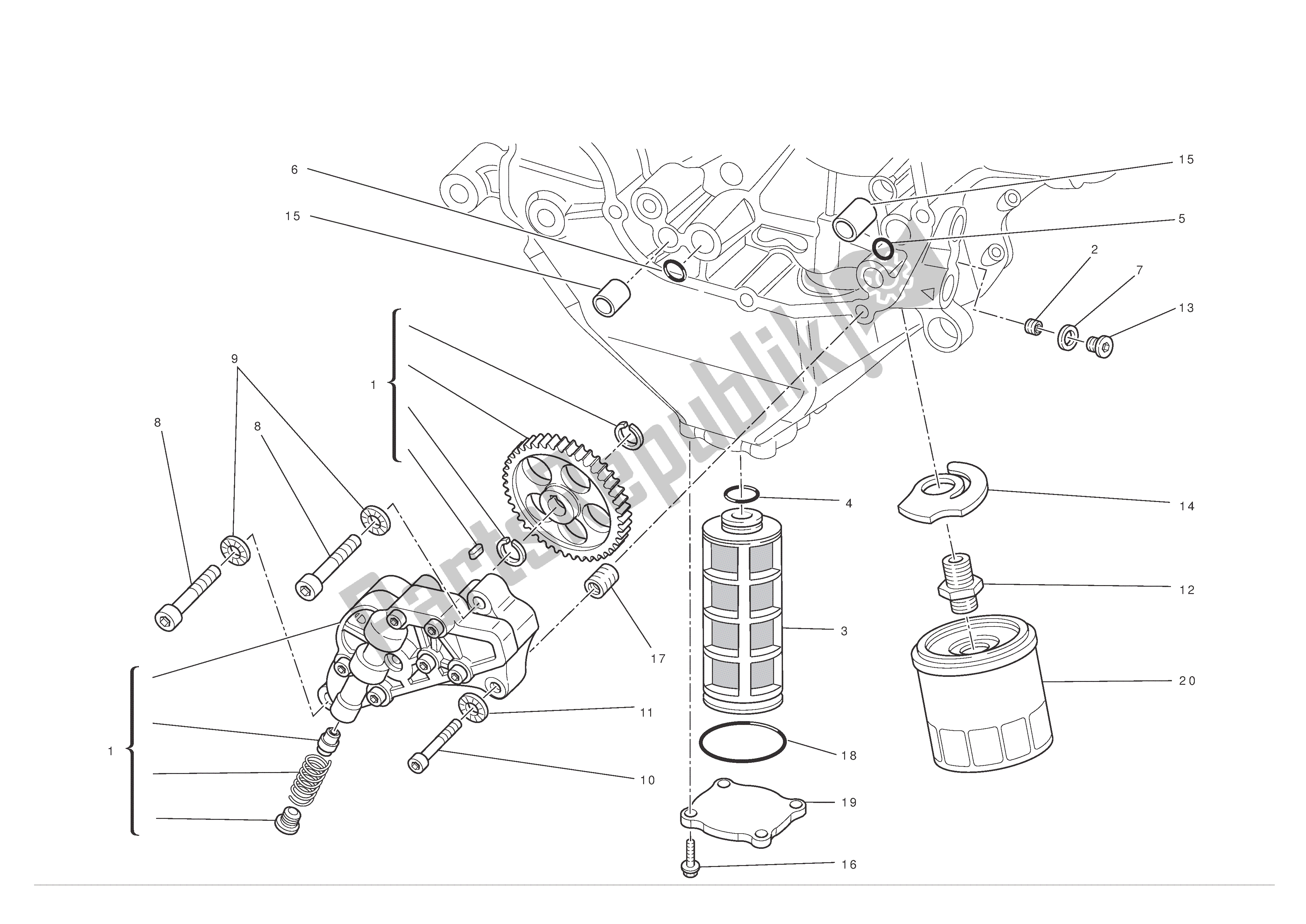 Alle onderdelen voor de Filters En Oliepomp van de Ducati 1198 SP 2011