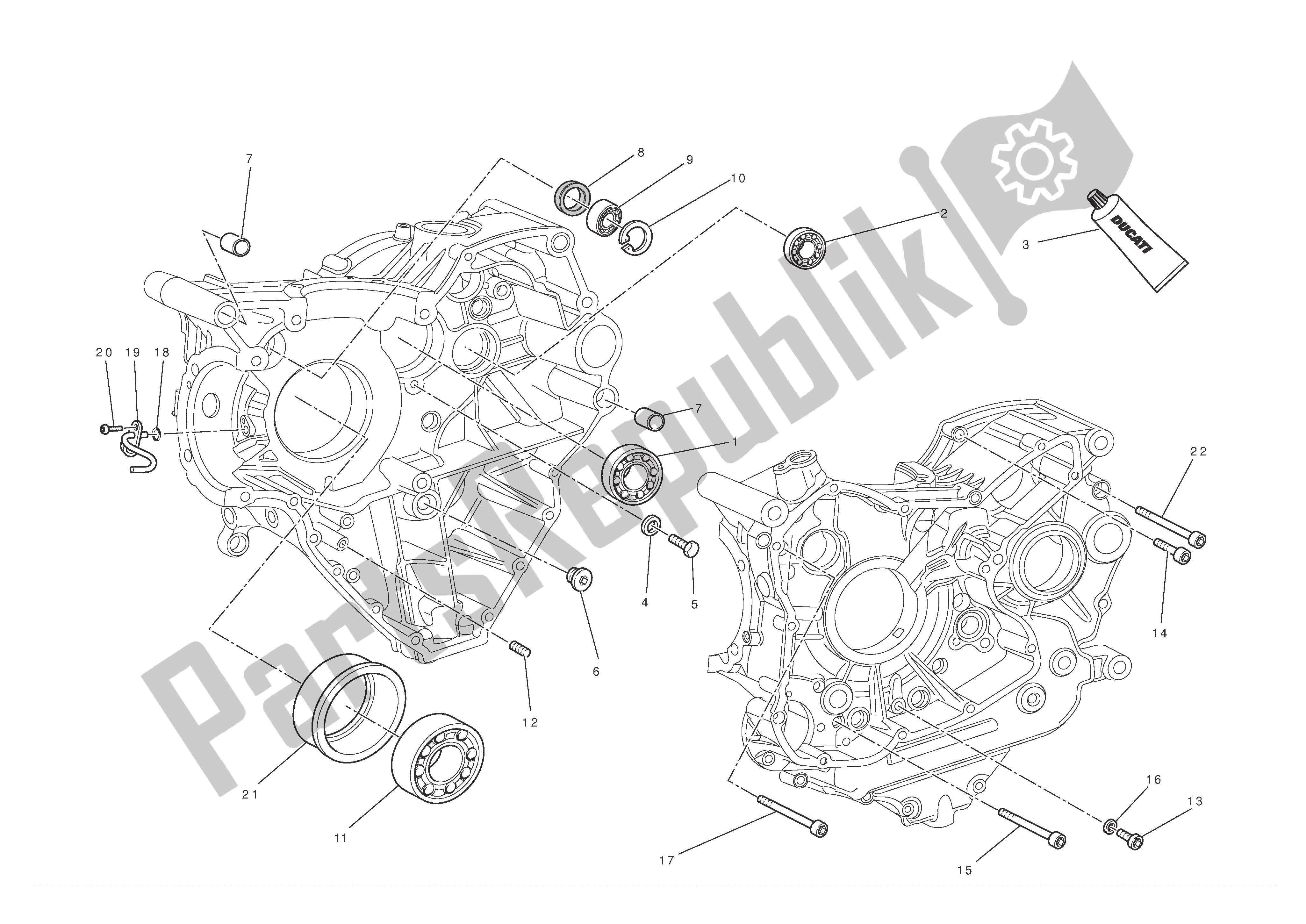 Todas las partes para Mitades Del Cárter de Ducati 1198 SP 2011