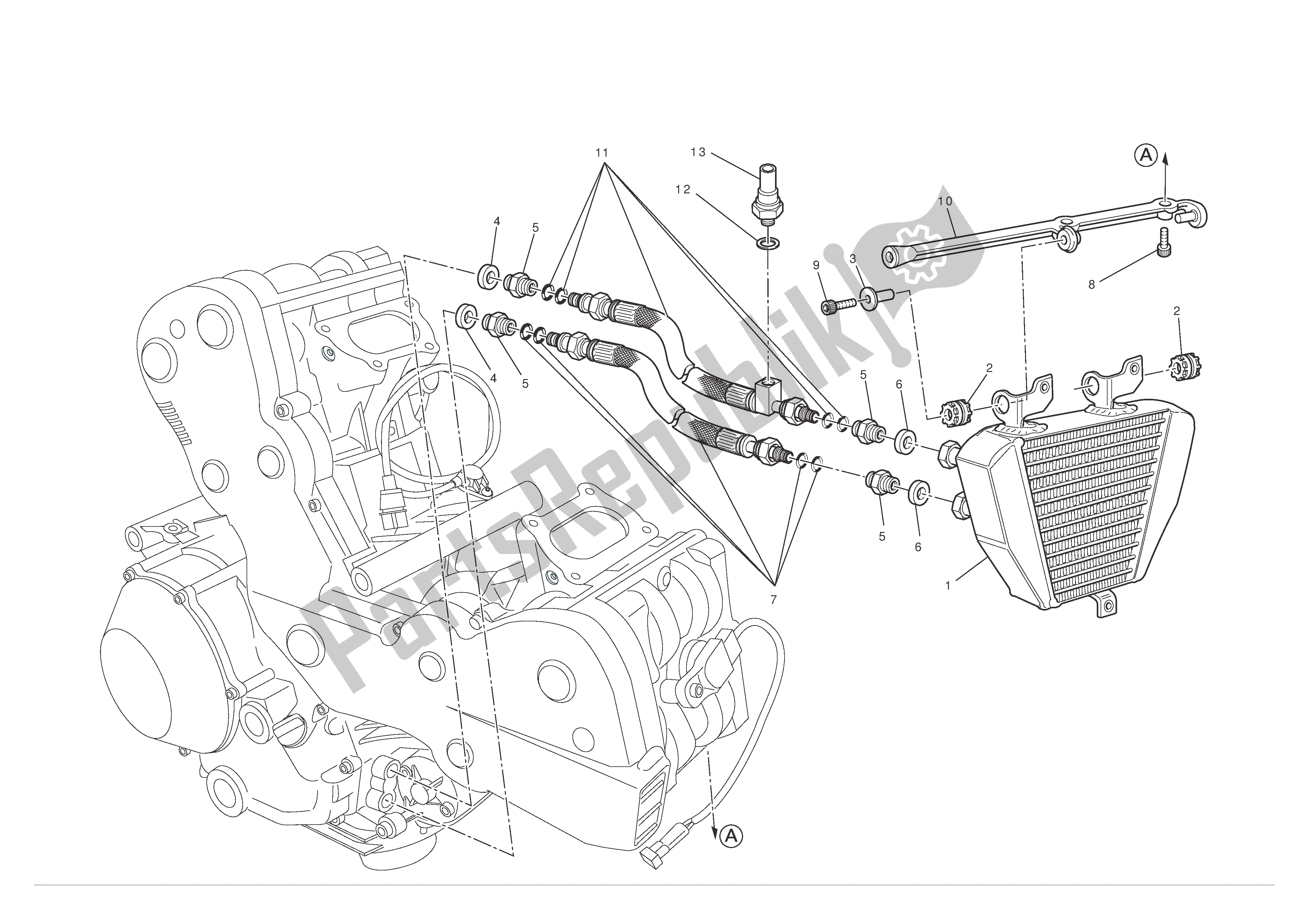 Todas las partes para Enfriador De Aceite de Ducati 1198 SP 2011