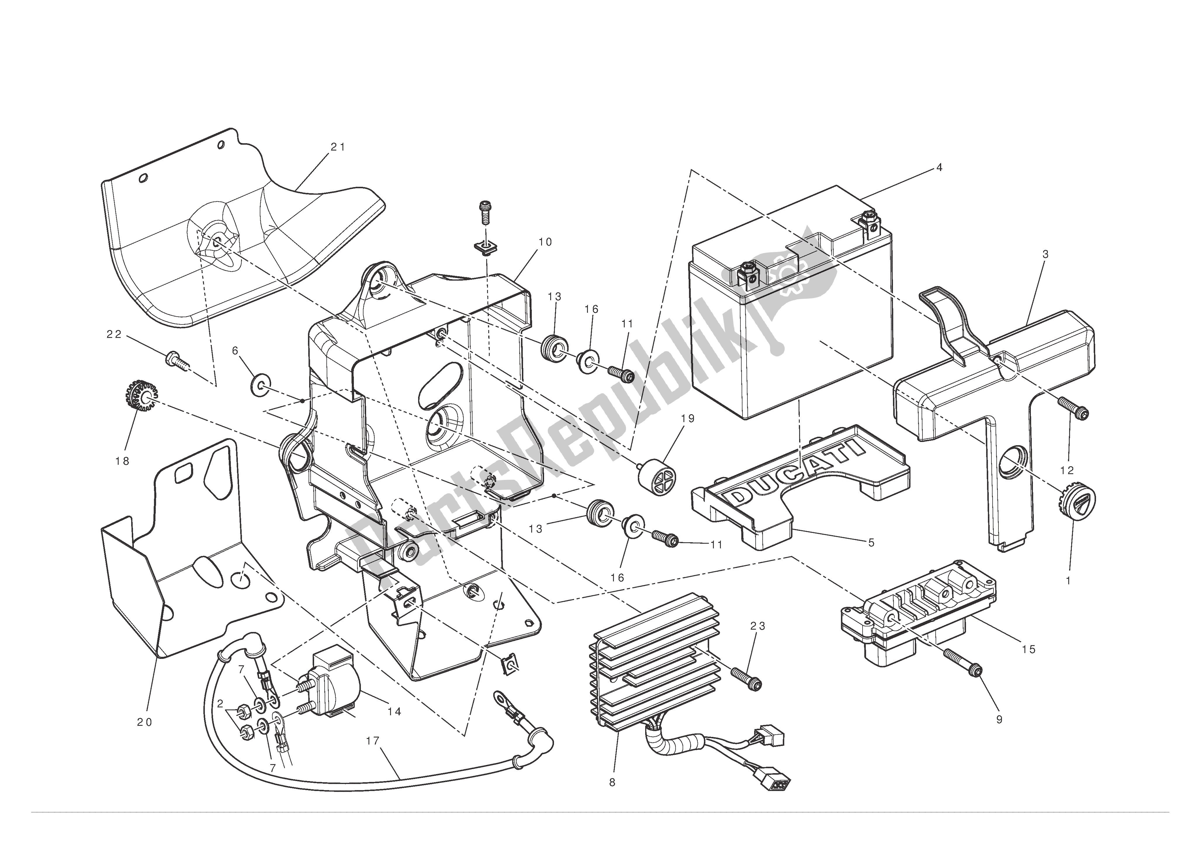 Todas las partes para Soporte De Batería de Ducati 1198 SP 2011